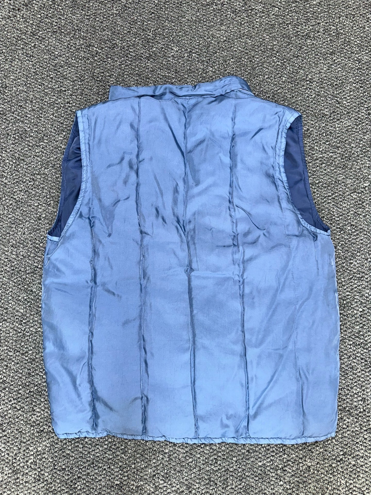 Visvim Light Blue Down Vest Riri Zipper — label