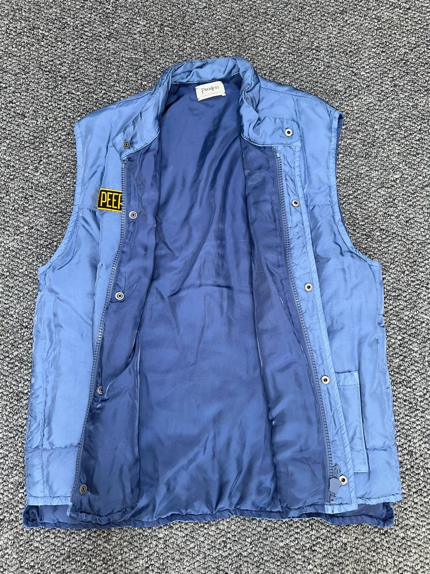 Visvim Light Blue Down Vest Riri Zipper — front