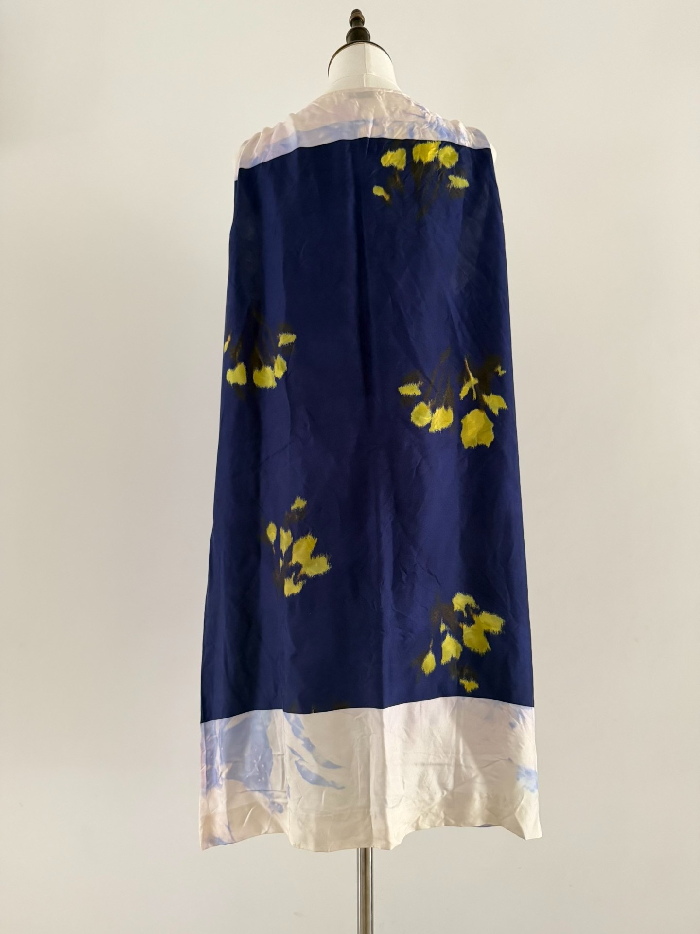 Dries Van Noten Dark Blue Floral Dress — detail