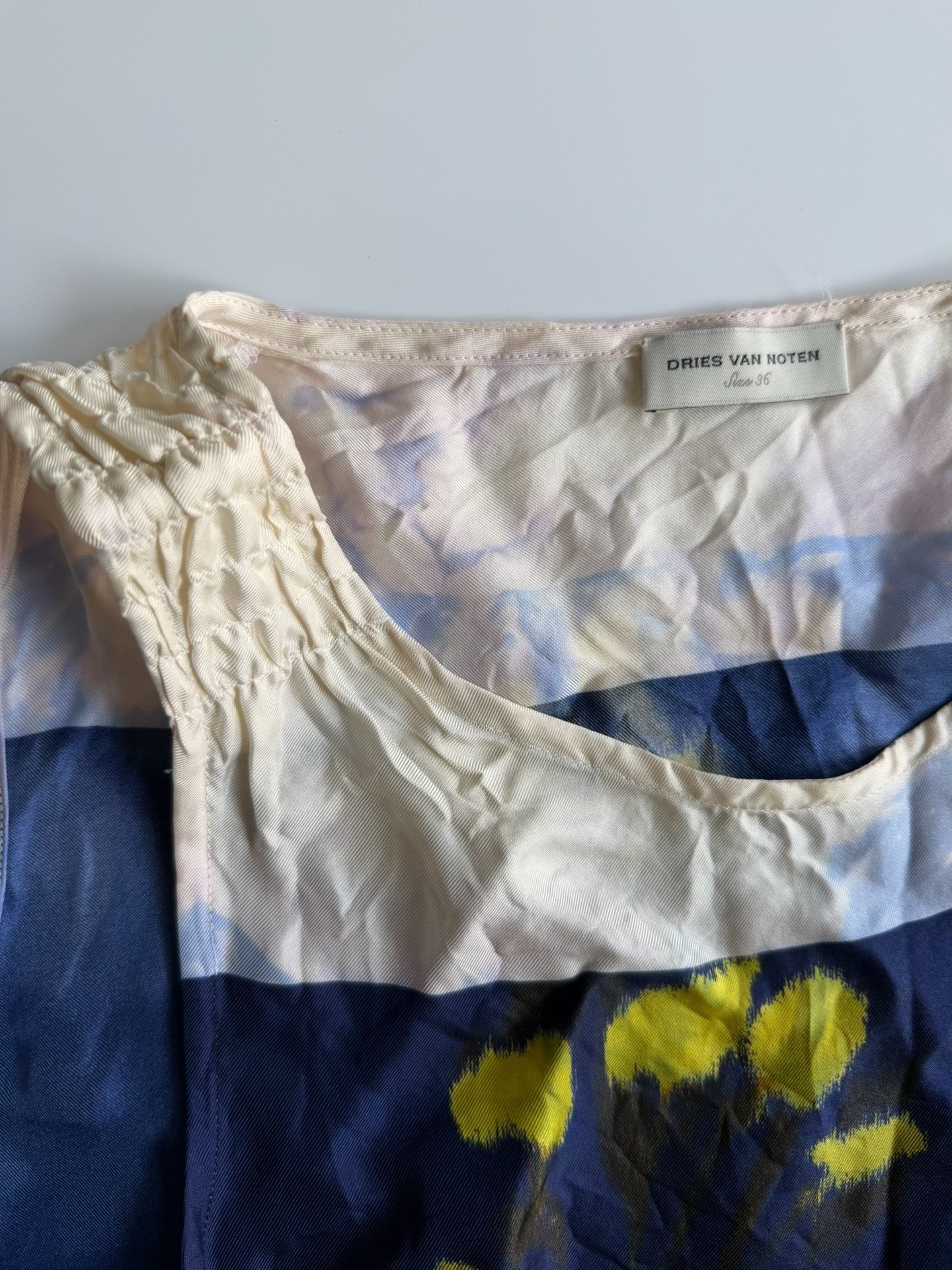 Dries Van Noten Dark Blue Floral Dress — back