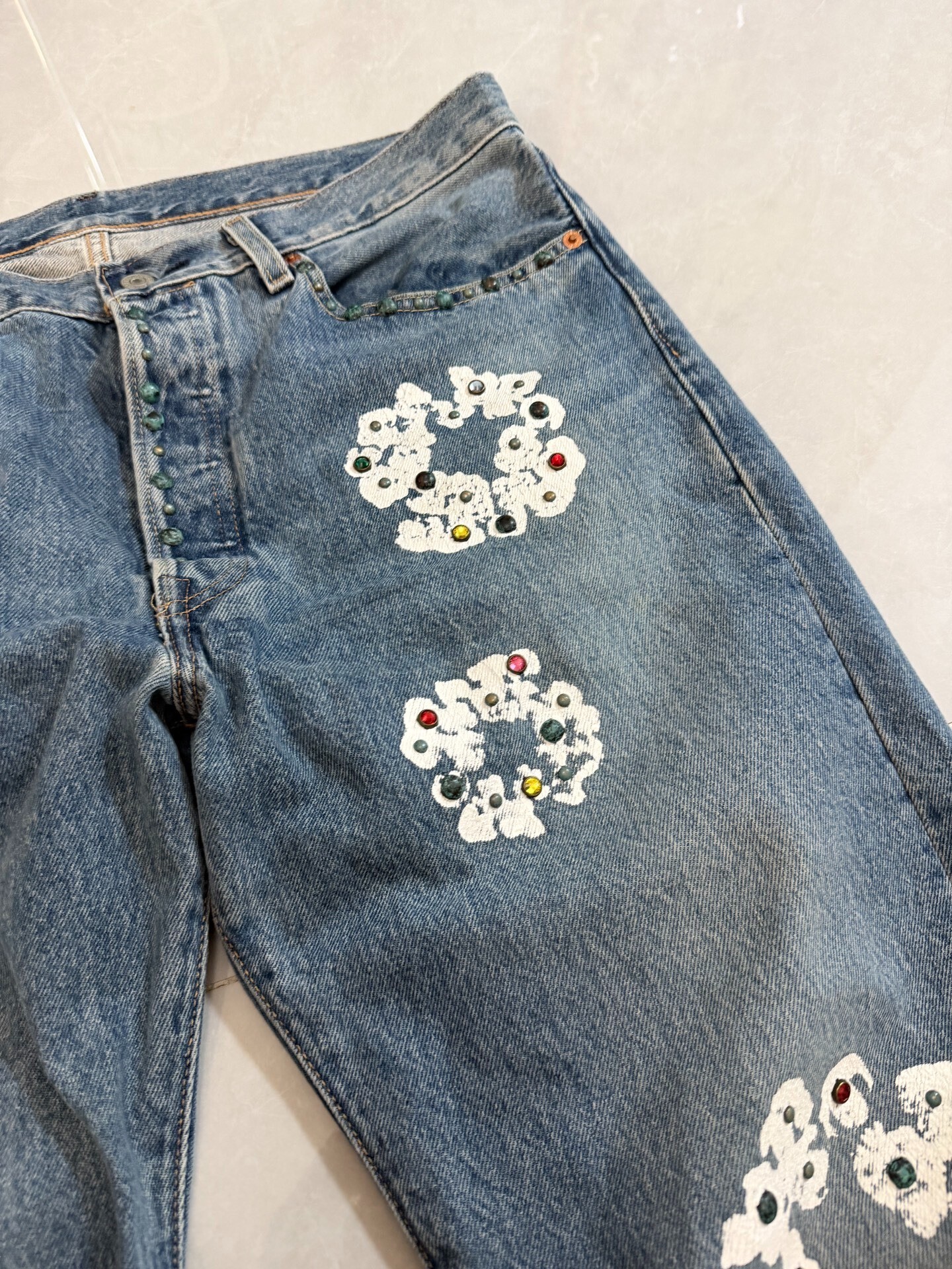 Denim Tears Kapok Gem Blue Denim Jeans — detail