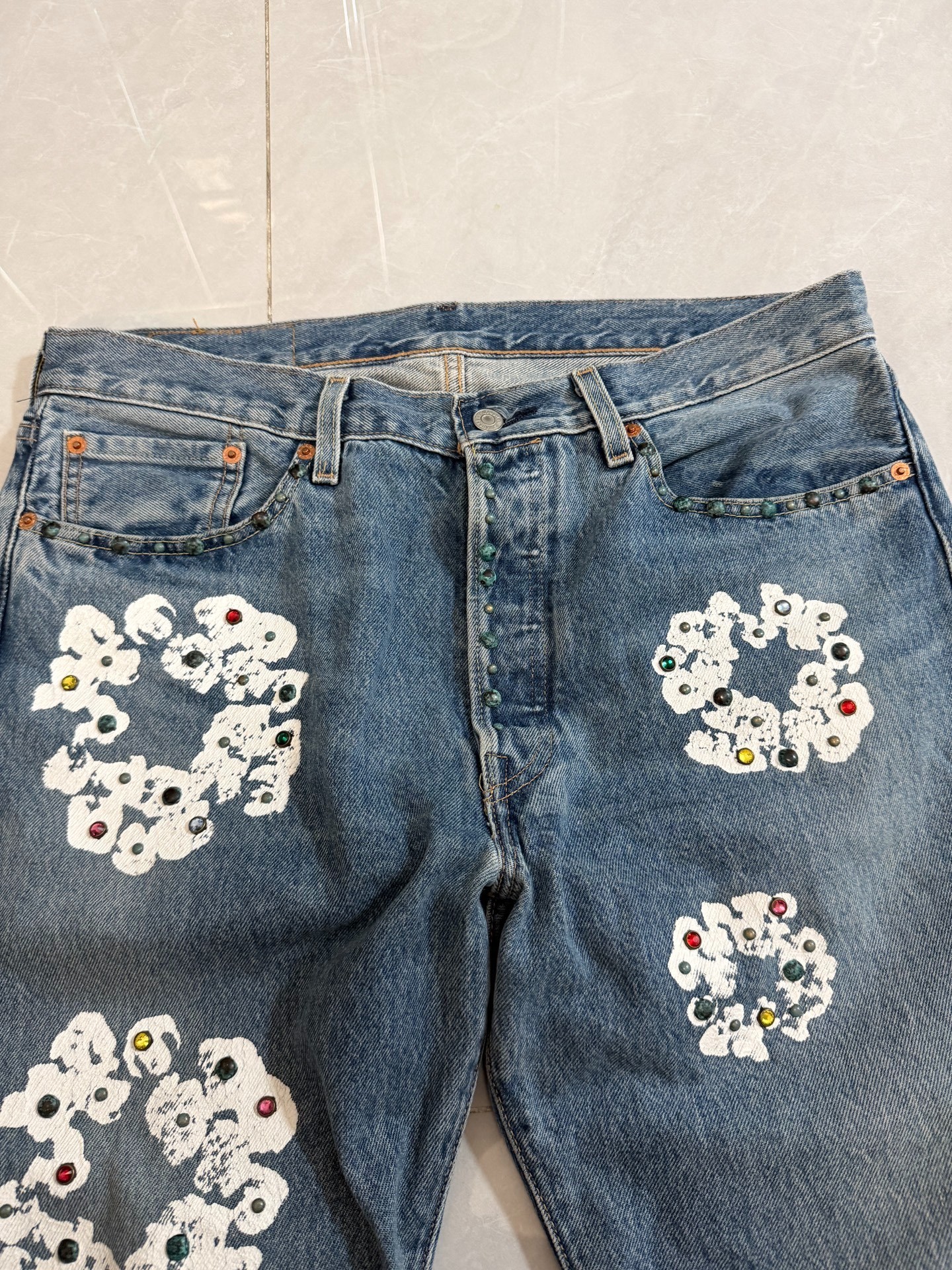 Denim Tears Kapok Gem Blue Denim Jeans — back
