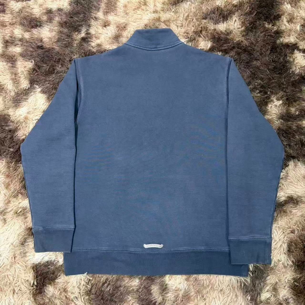 Chrome Hearts Dark Blue Half-Zip Sweatshirt — detail