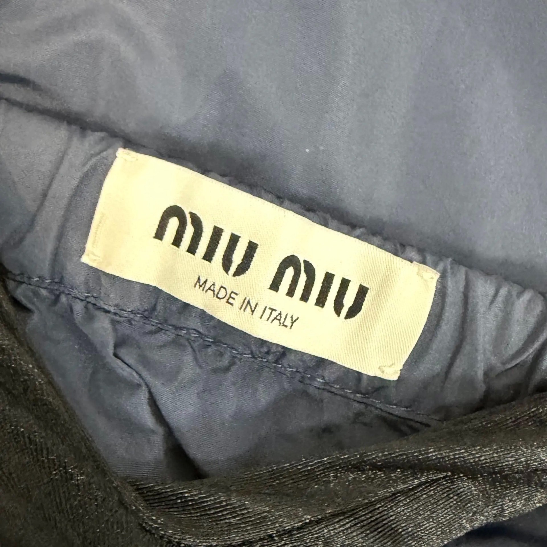 MiuMiu Navy Red-White Drawstring Umbrella Skirt — back