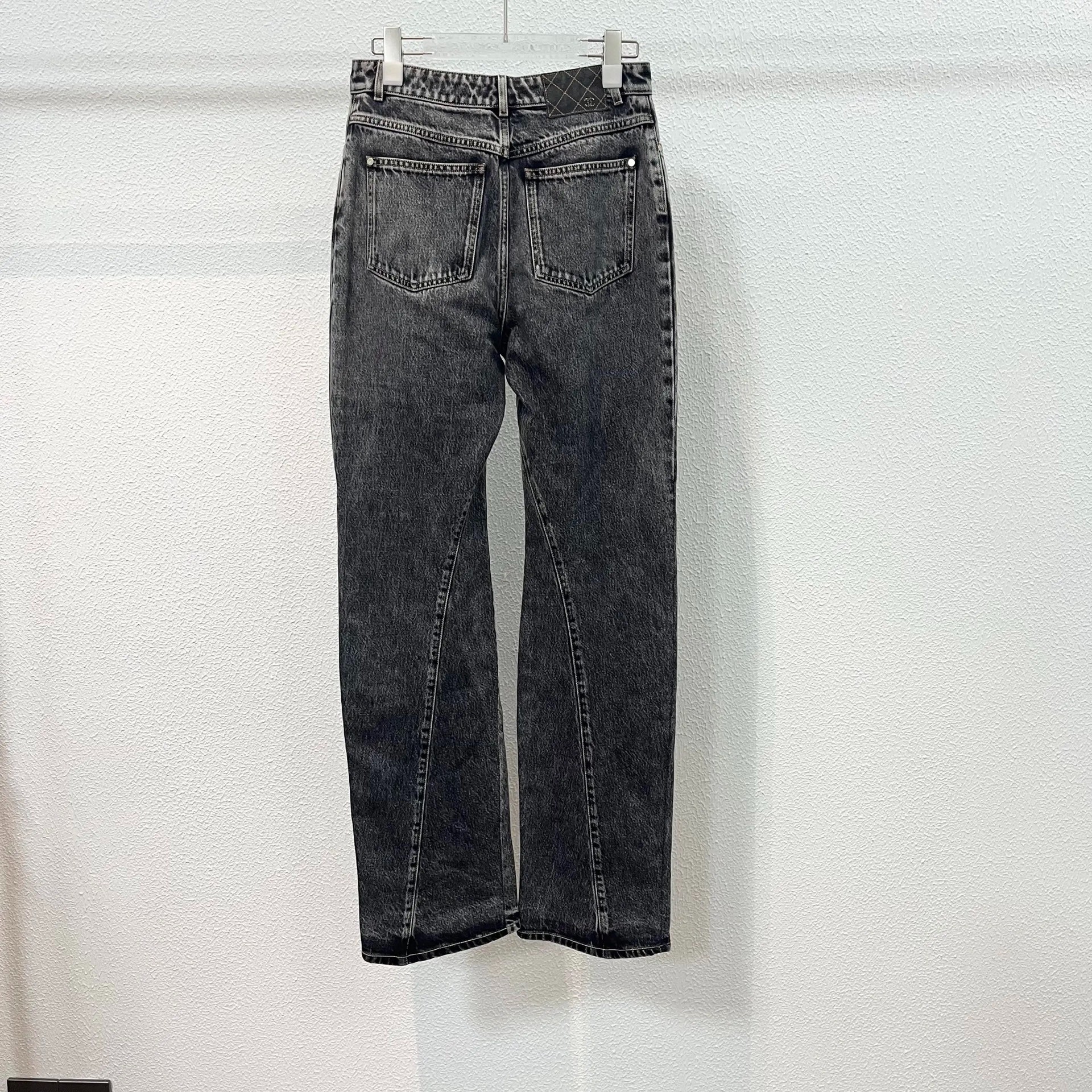 Chanel Charcoal Straight-Leg Jeans — detail