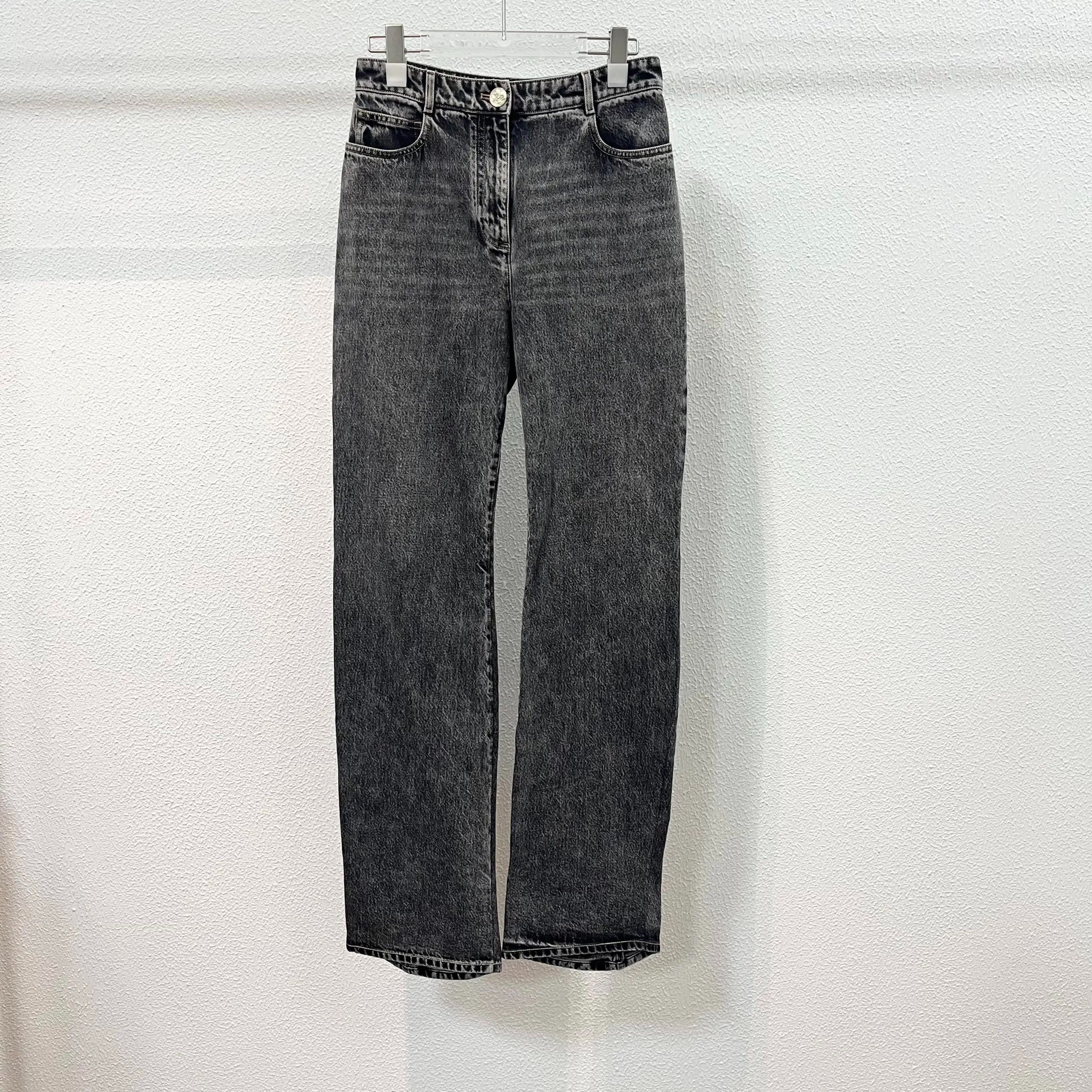 Chanel Charcoal Straight-Leg Jeans