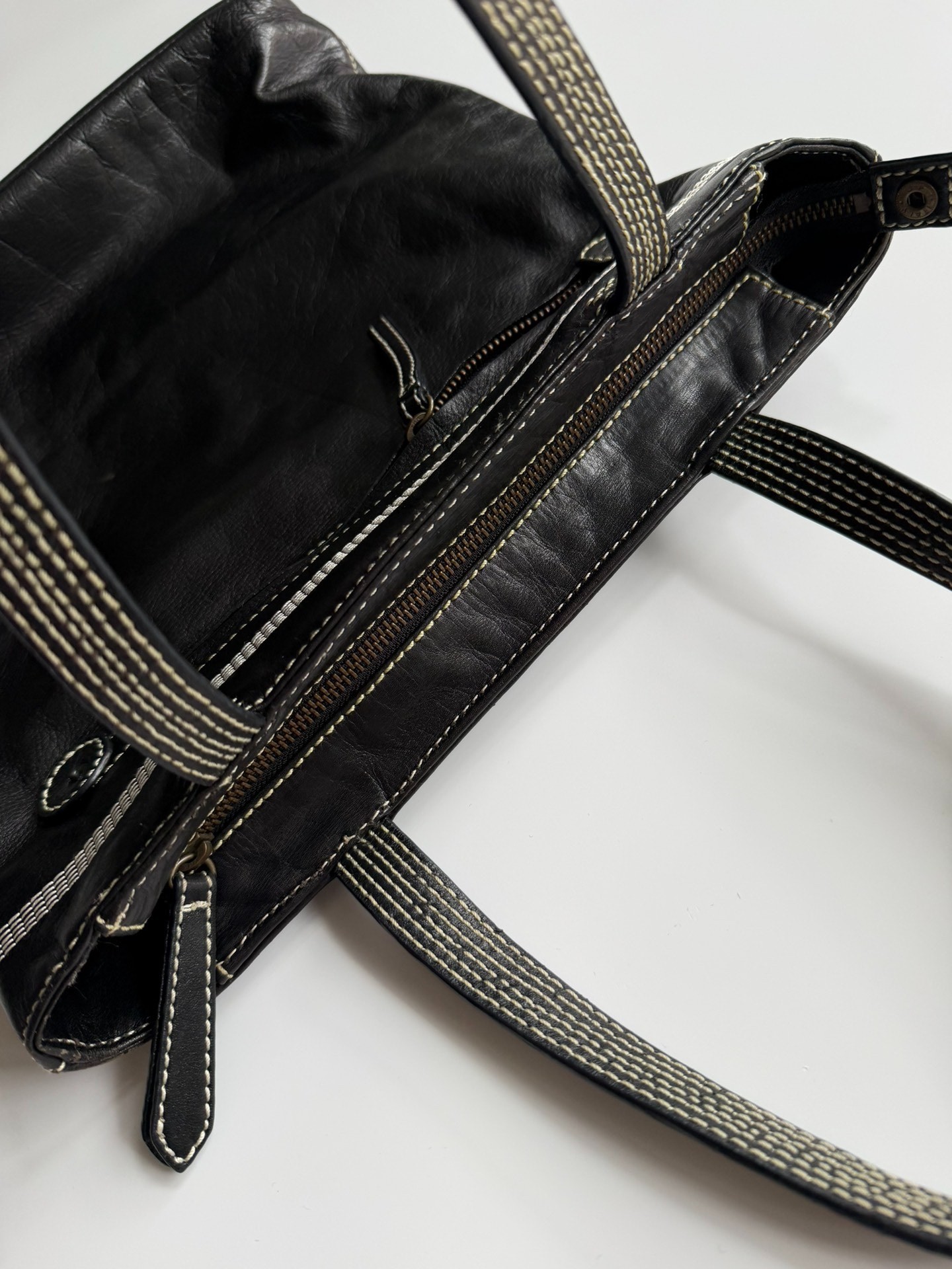 Jean Paul Gaultier Leather Tote Bag — label