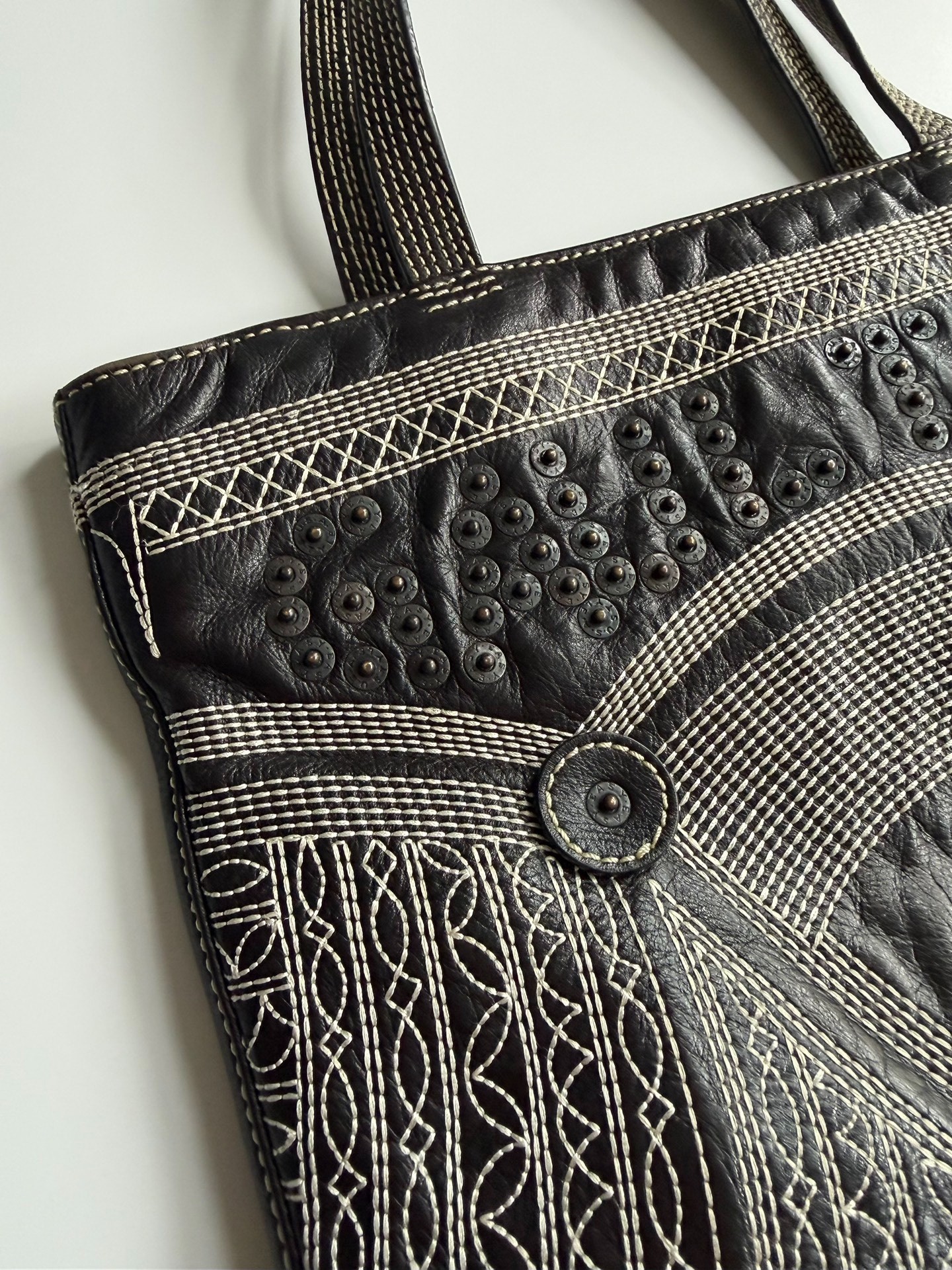 Jean Paul Gaultier Leather Tote Bag — back