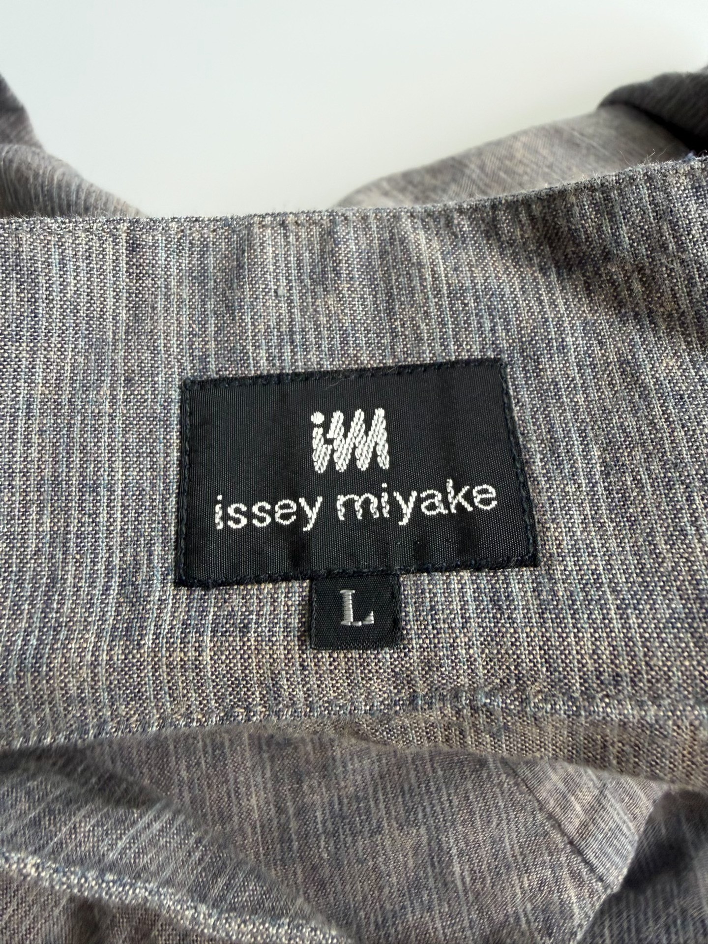 Issey Miyake 80s Oversize Stand Collar Shirt — label