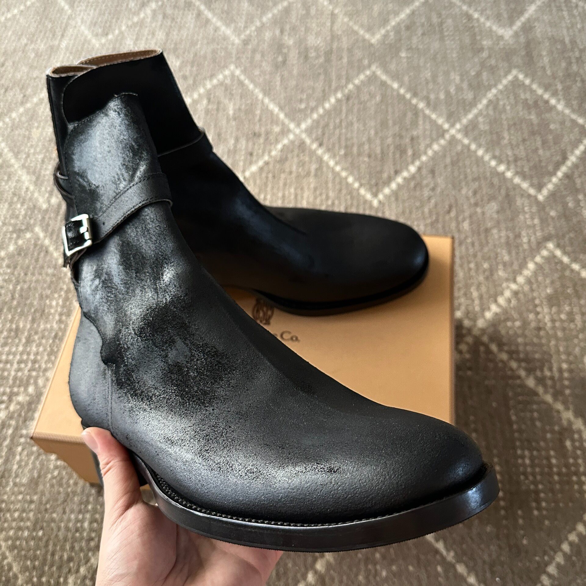 Clinch Jodhpur Black Waxed Suede Boots