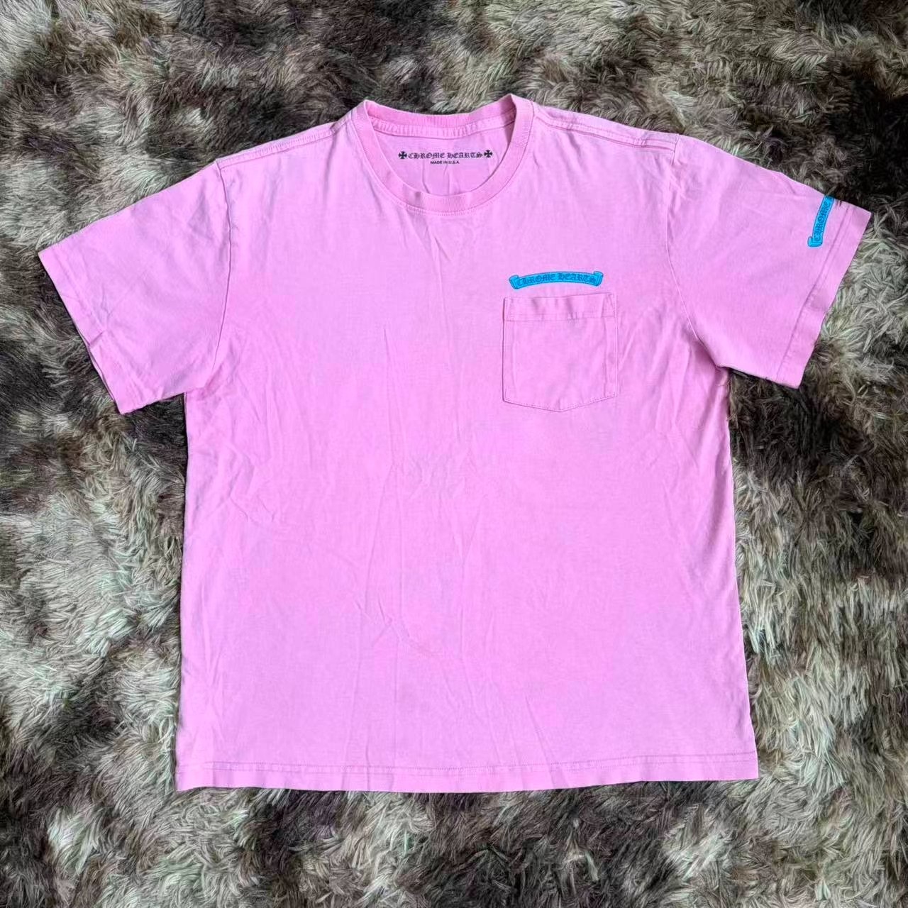 Chrome Hearts Pink Scroll Short Sleeve Tee