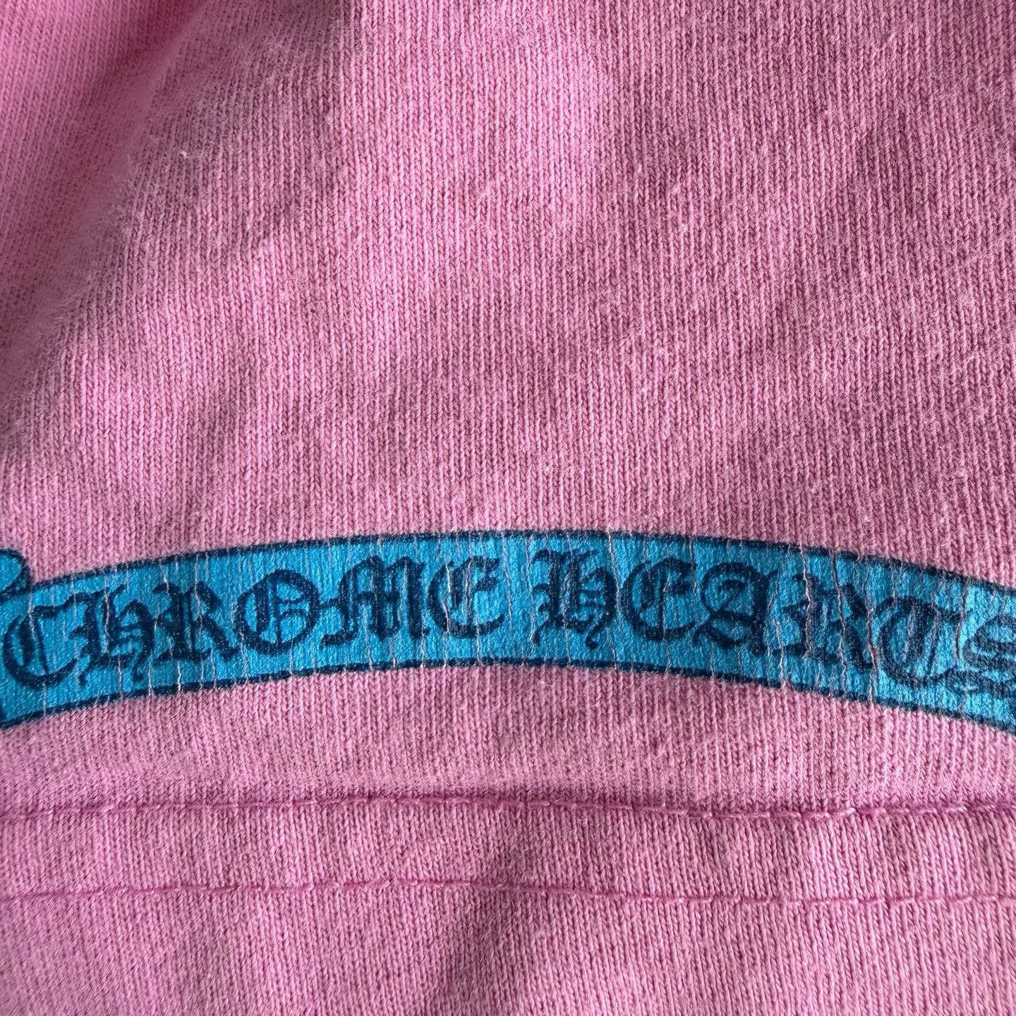 Chrome Hearts Pink Scroll Short Sleeve Tee — label
