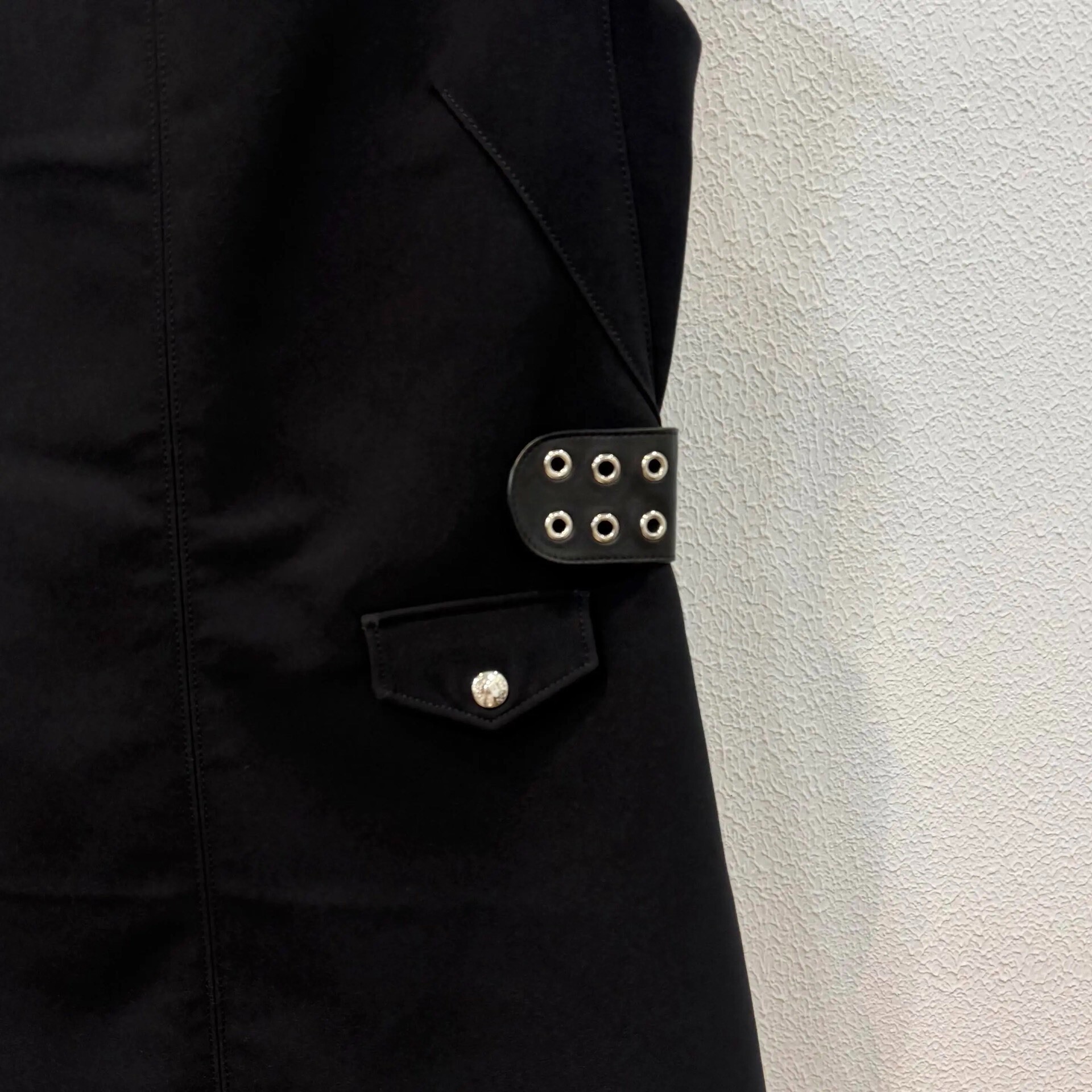 LV Black Sleeveless Mini Dress — back