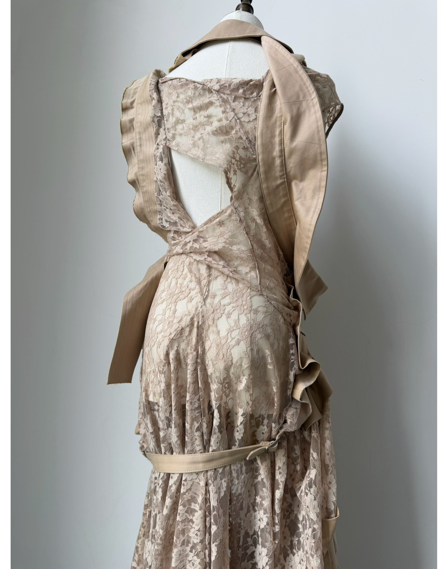 Junya Watanabe Lace Trench Long Dress — back
