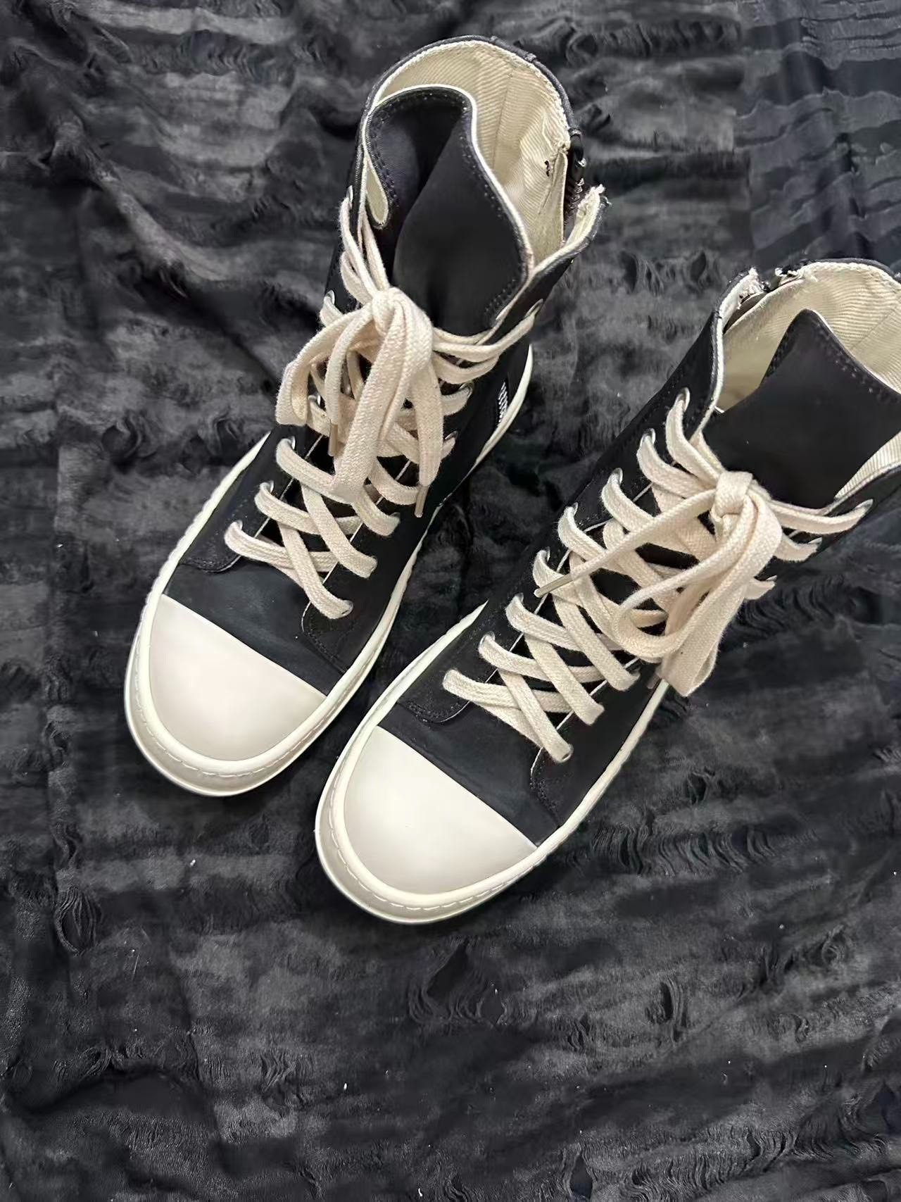 Rick Owens DRKSHDW Black High-Top Shoes — front