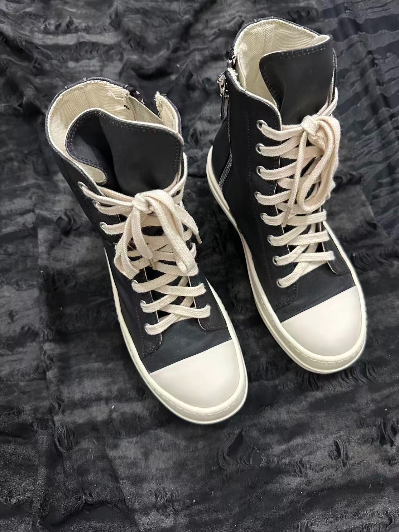 Rick Owens DRKSHDW Black High-Top Shoes — detail