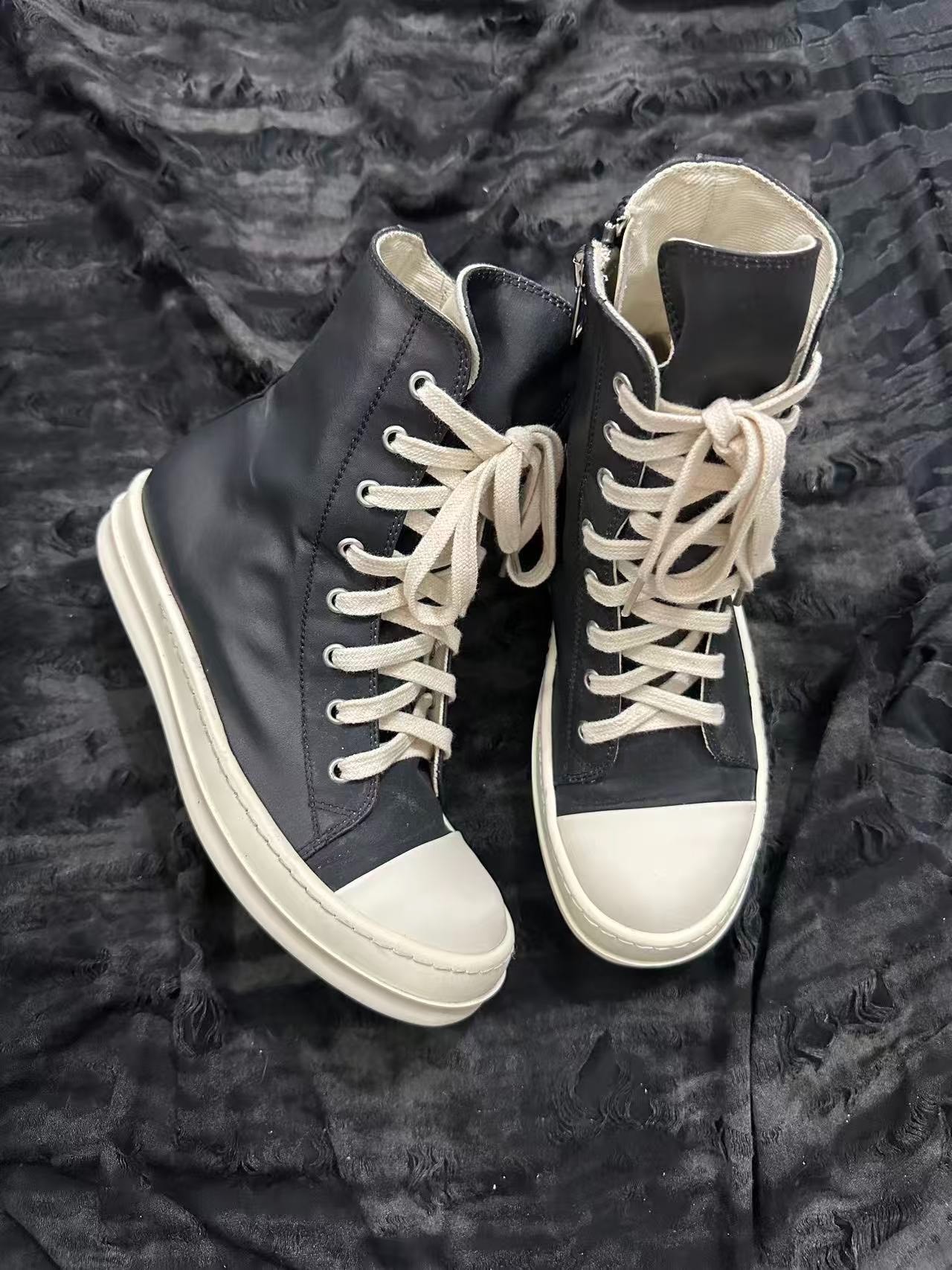 Rick Owens DRKSHDW Black High-Top Shoes — back
