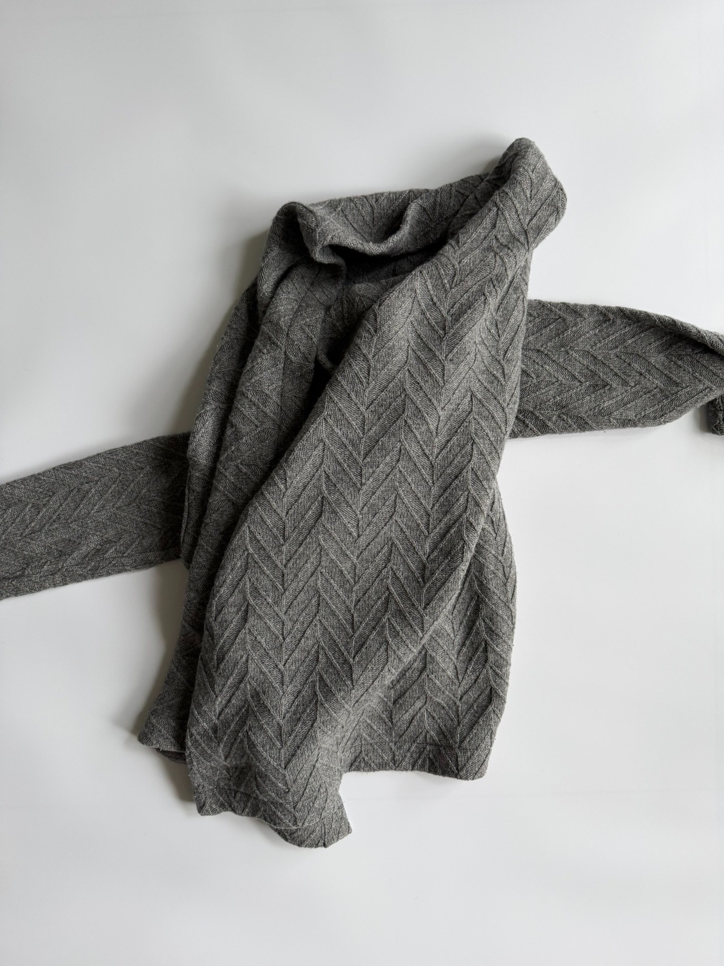 Comme des Garcons 99AW Gray Wrap Knit Sweater — back