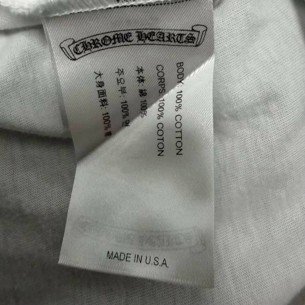 Chrome Hearts White Long Sleeve Tee — label