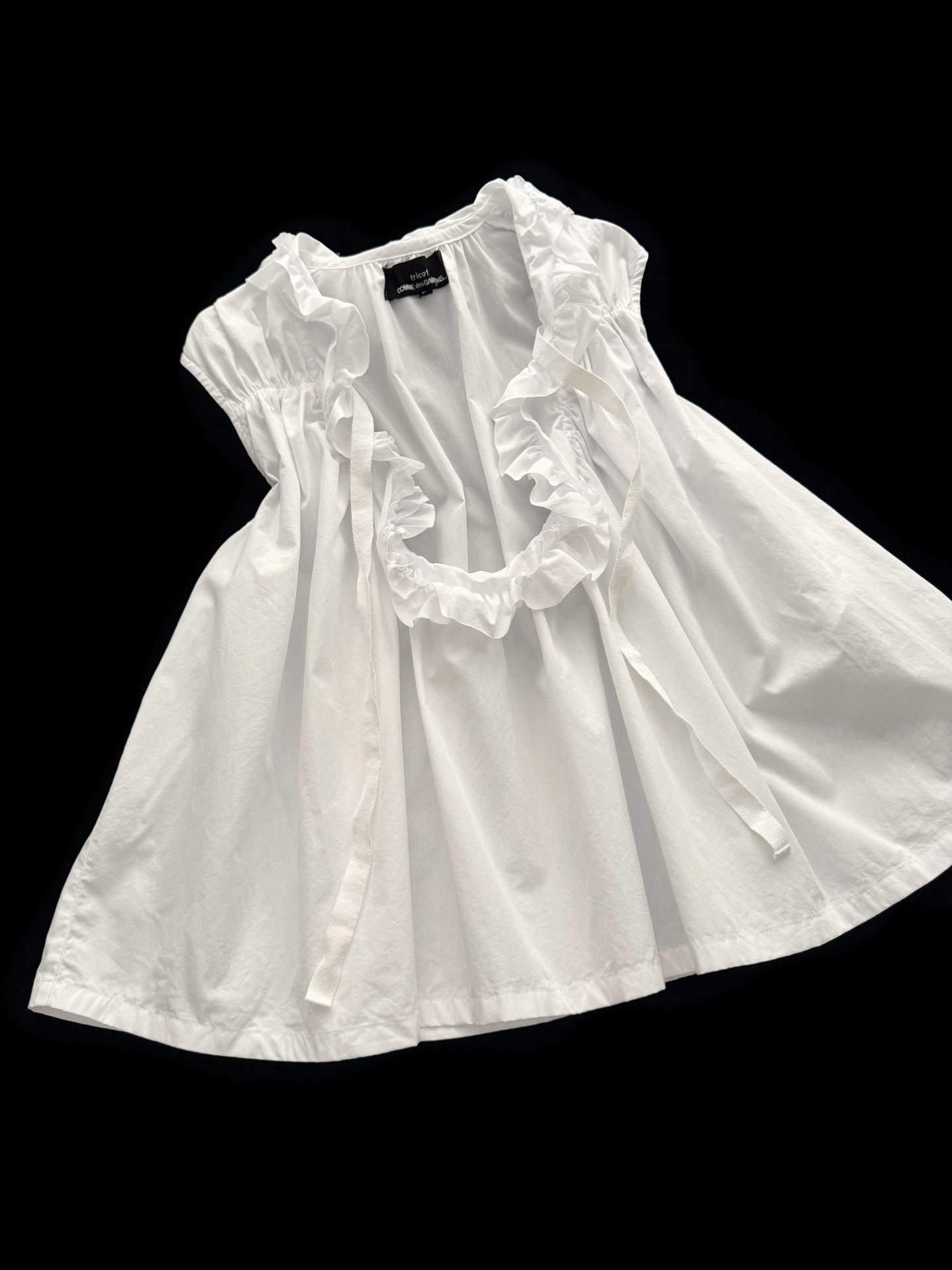 Comme des Garcons Tricot Ruffled Sleeveless Top — back