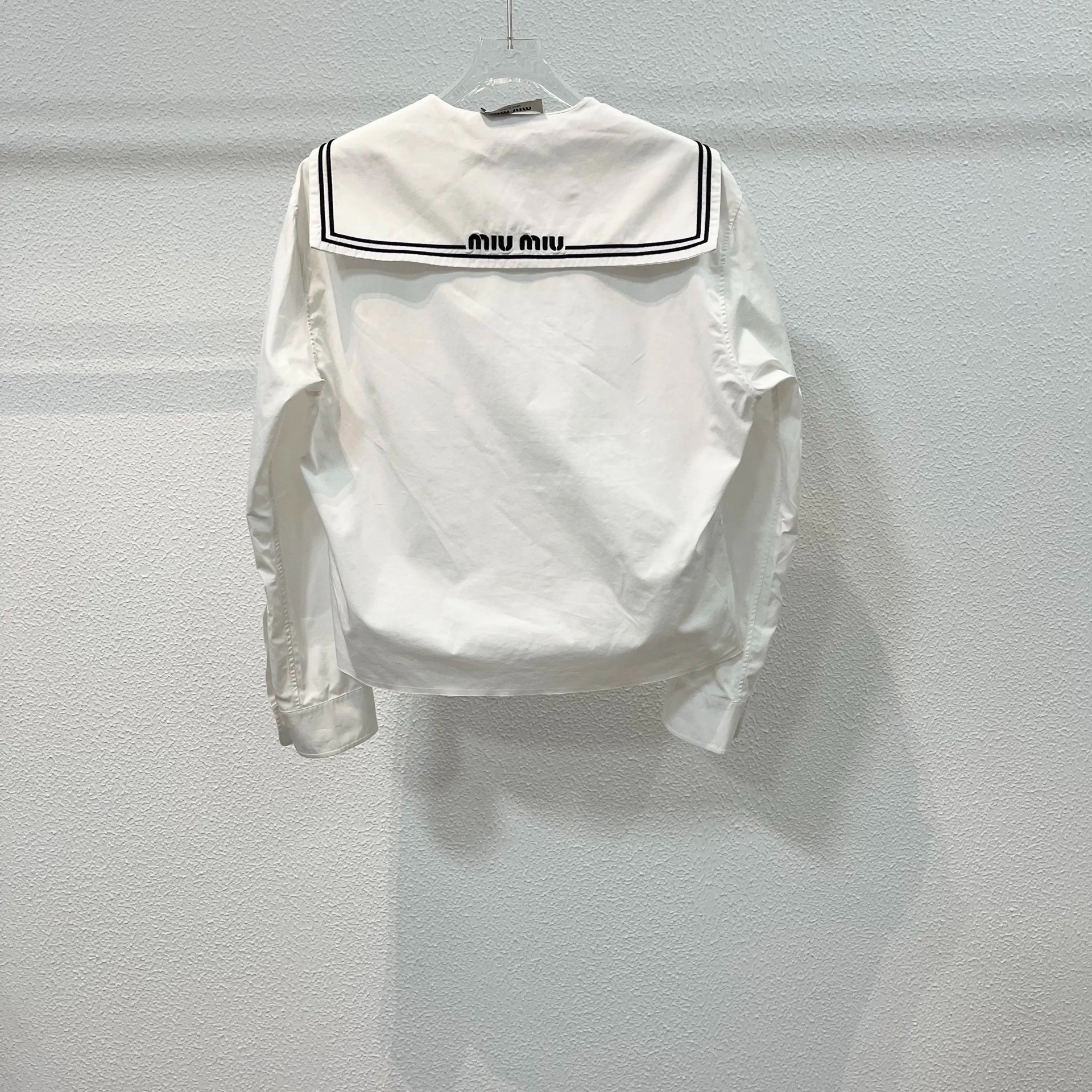 MiuMiu Navy Collar Short Shirt — detail
