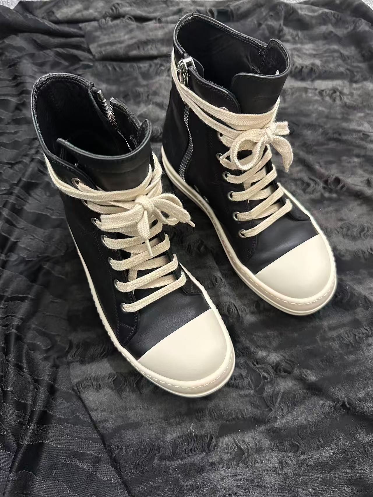 Rick Owens DRKSHDW High-Top Leather Shoes — detail