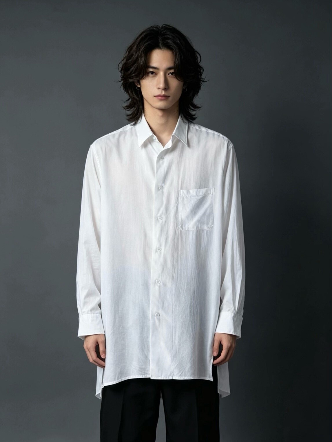 Yohji Yamamoto 23ss Long White Shirt — back