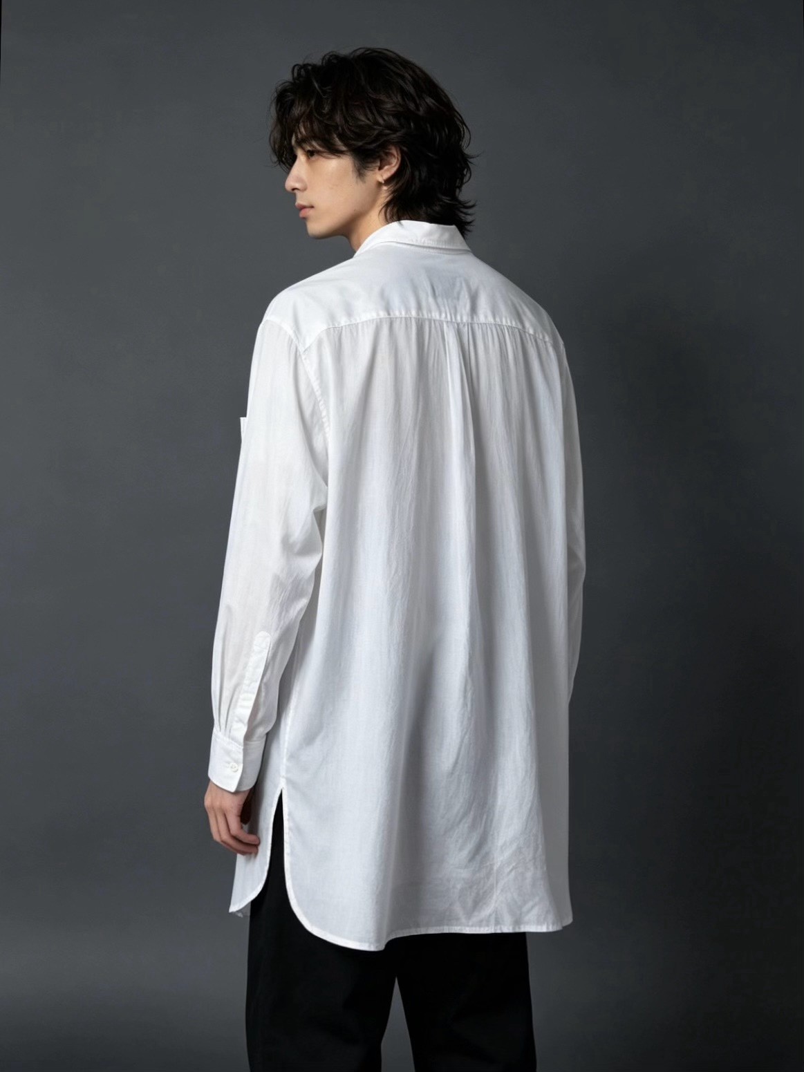 Yohji Yamamoto 23ss Long White Shirt — label