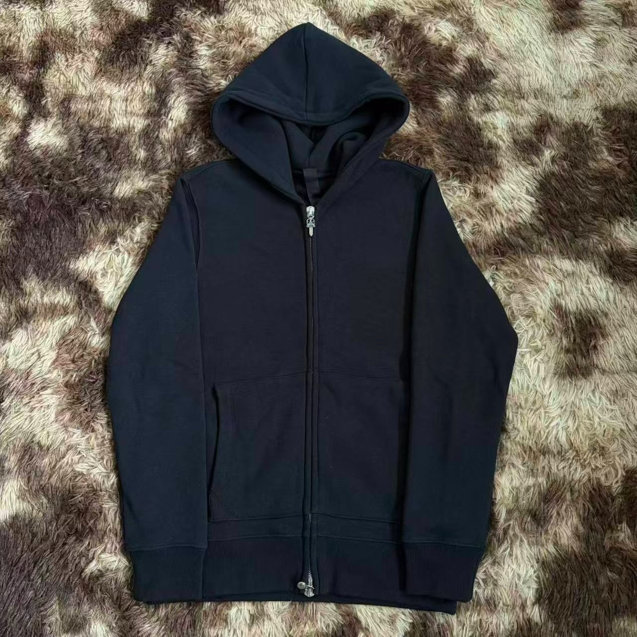 Chrome Hearts Black Zip-Up Hoodie