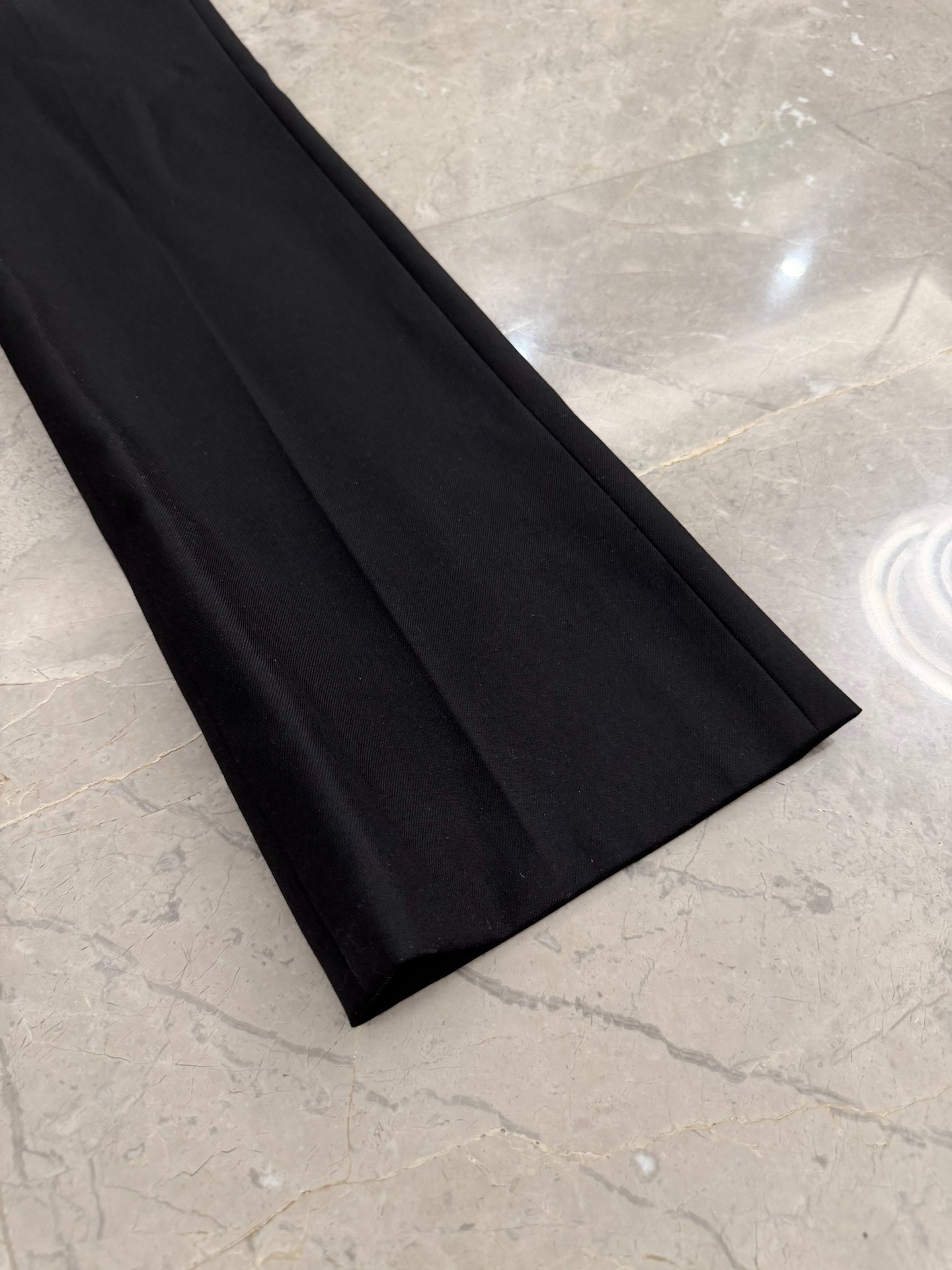 Celine Black Wool Straight-Leg Trousers — detail