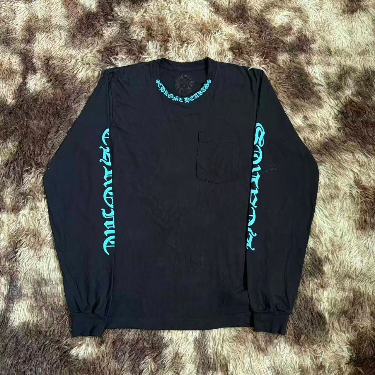 Chrome Hearts Black Blue Long Sleeve Top
