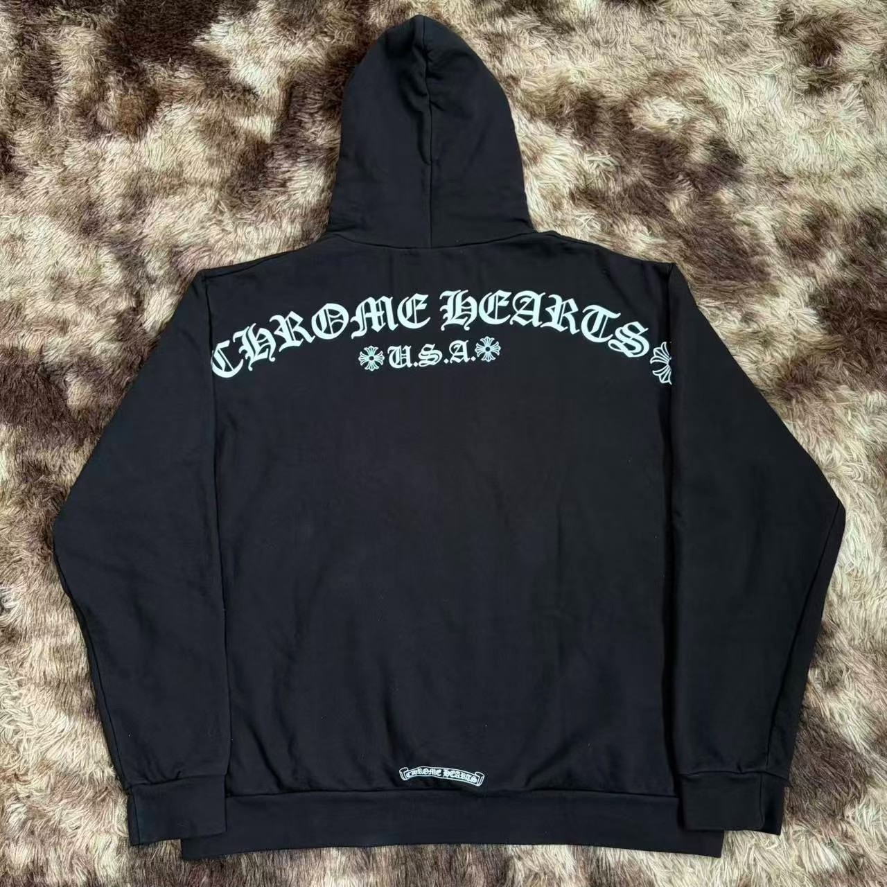 Chrome Hearts Black T-bar Logo Hoodie — front
