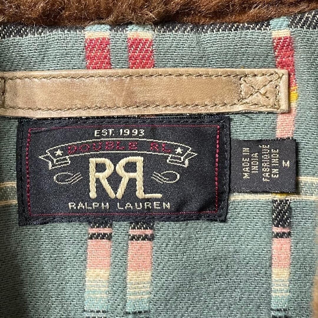 RRL 23AW Shearling Collar Leather Jacket — detail