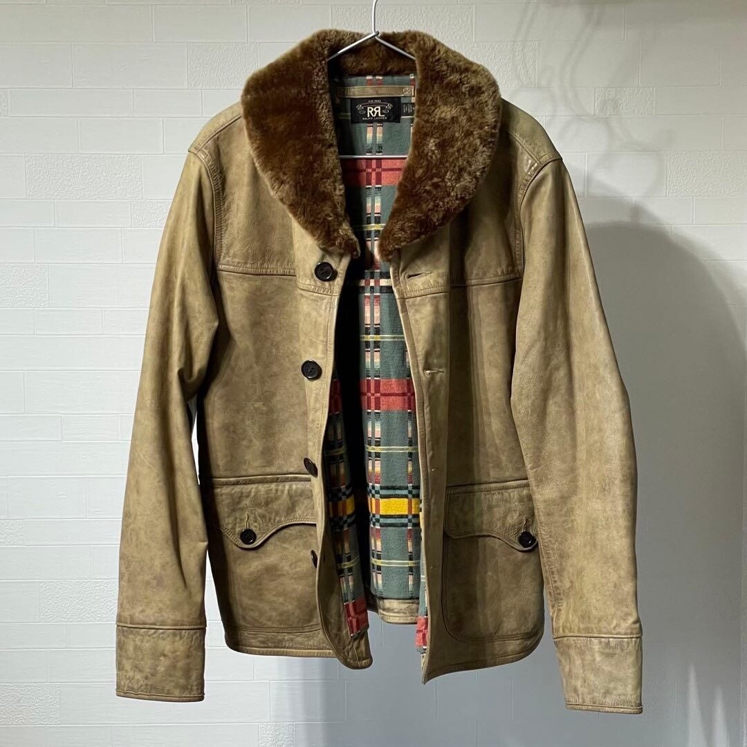 RRL 23AW Shearling Collar Leather Jacket