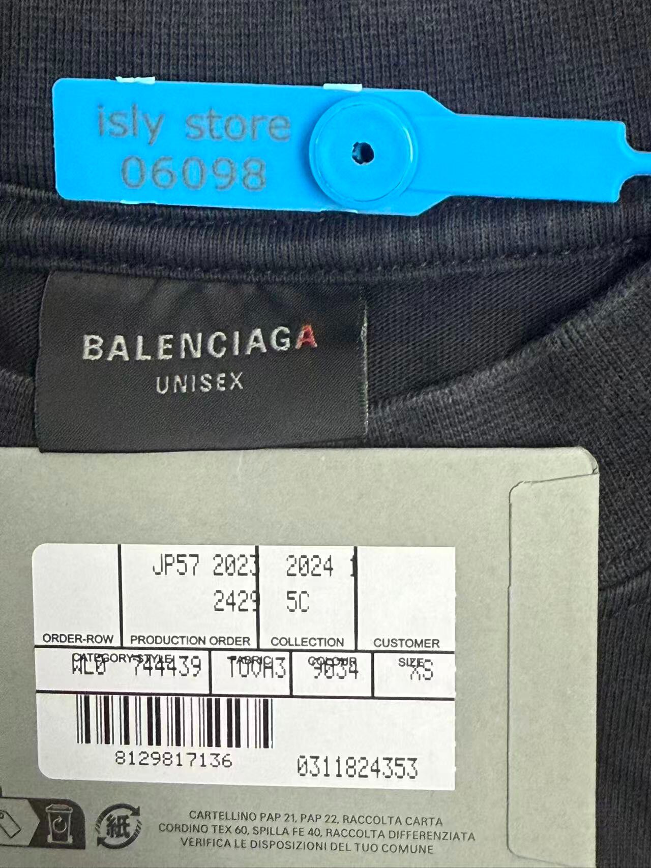 Balenciaga Black Heart Print Oversized T-Shirt — back