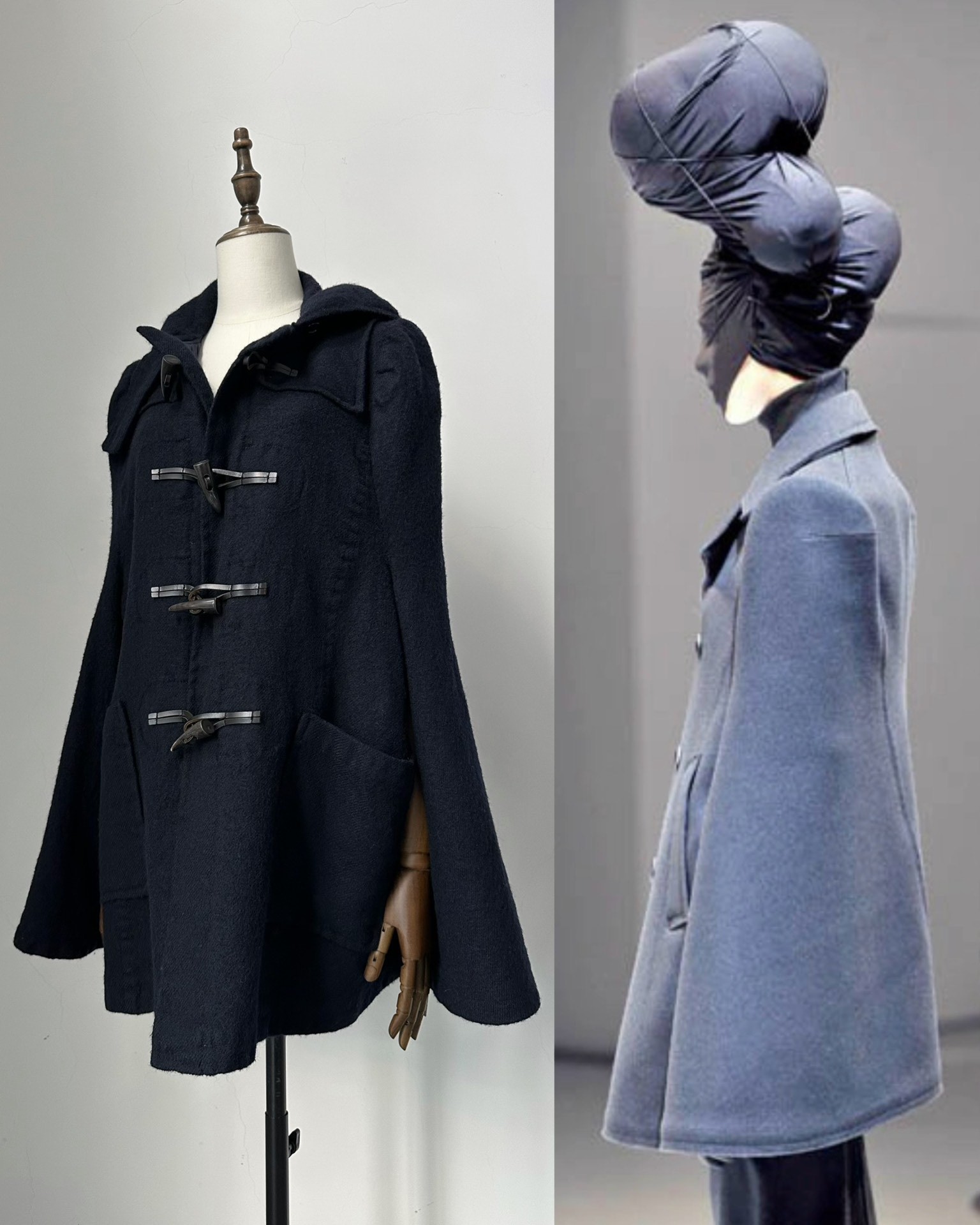 Junya Watanabe Wool Toggle Cape Jacket — back