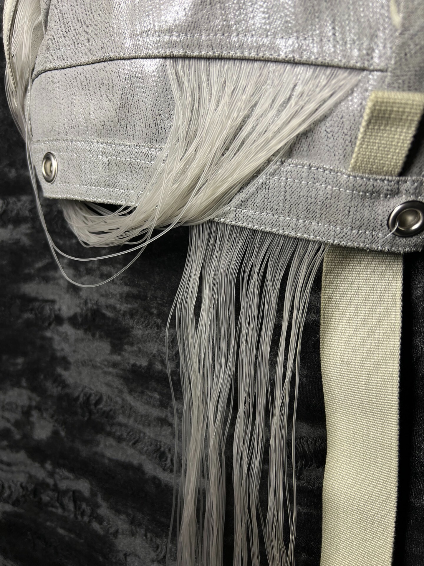 Rick Owens 19ss Babel White Denim Fringe Fanny Pack — back