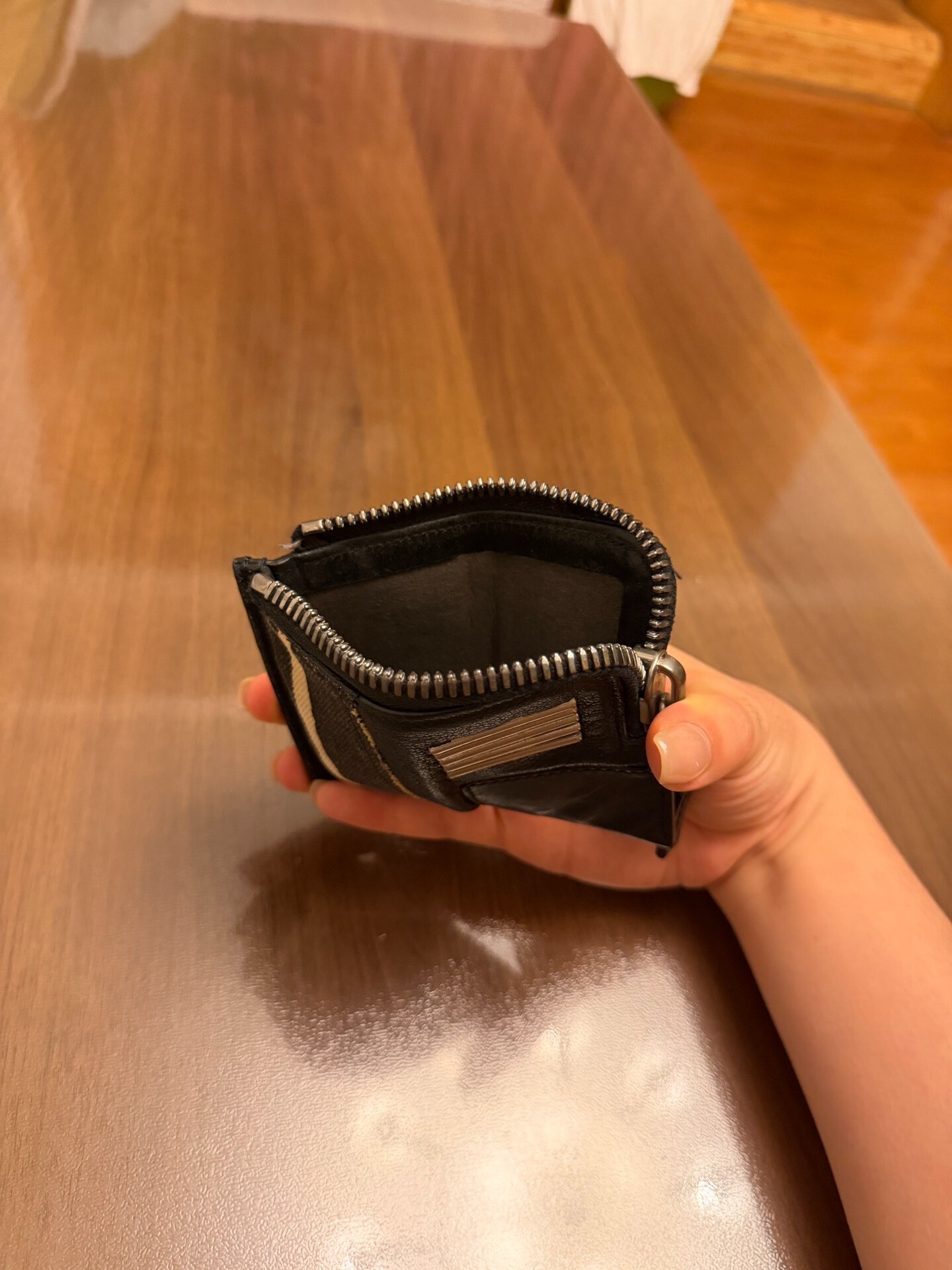 Rick Owens 16FW Leather Canvas Coin Purse — label
