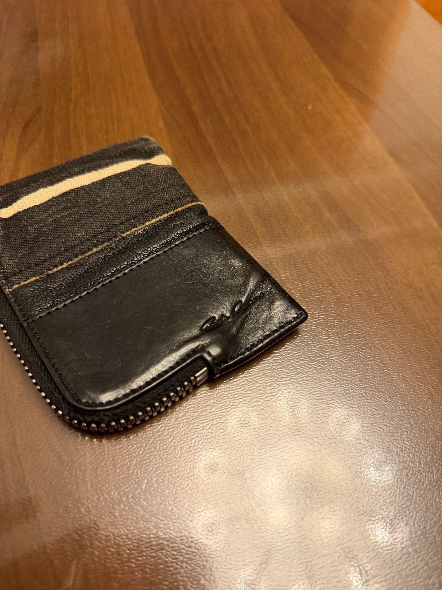 Rick Owens 16FW Leather Canvas Coin Purse — back