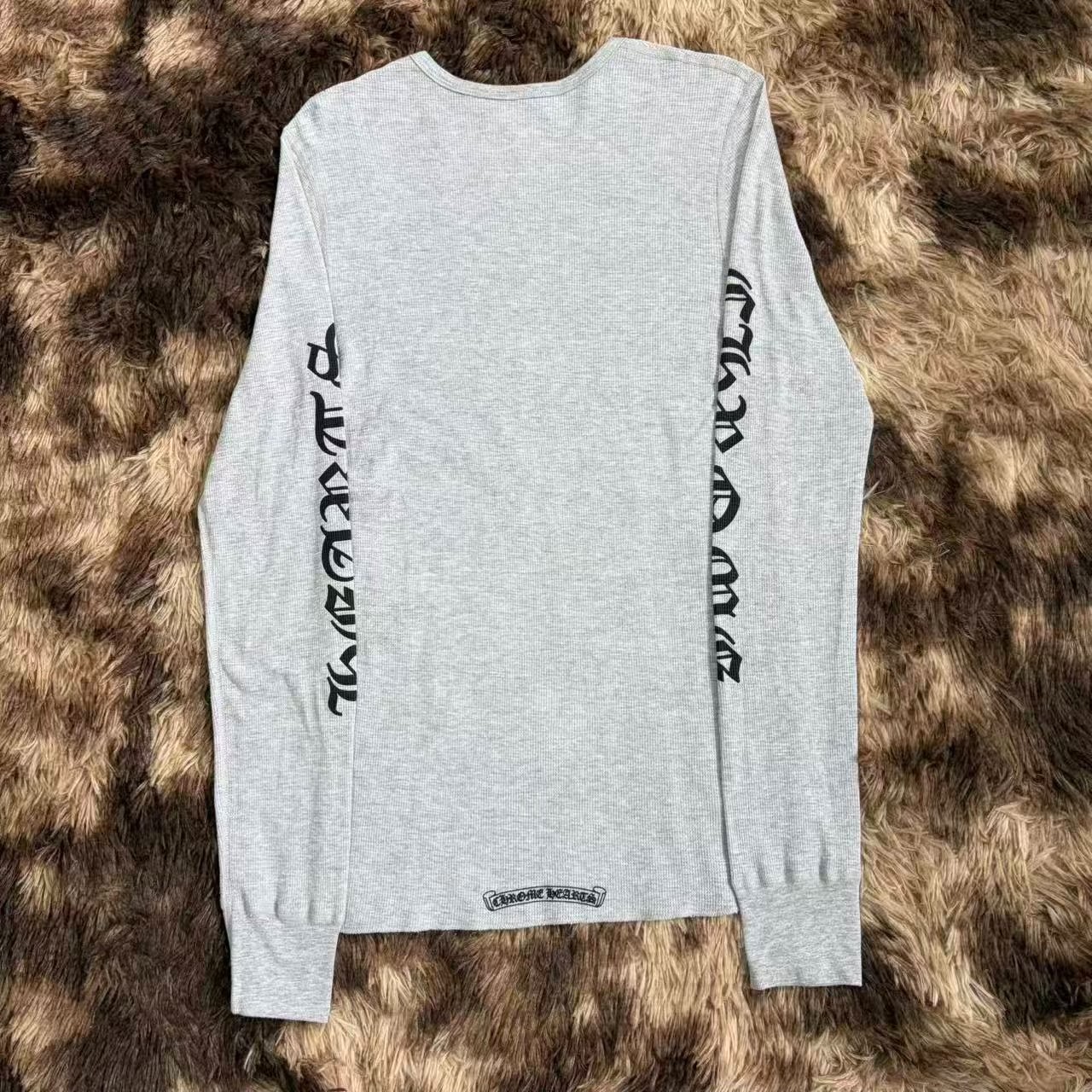 Chrome Hearts Gray Waffle Knit Long Sleeve — front