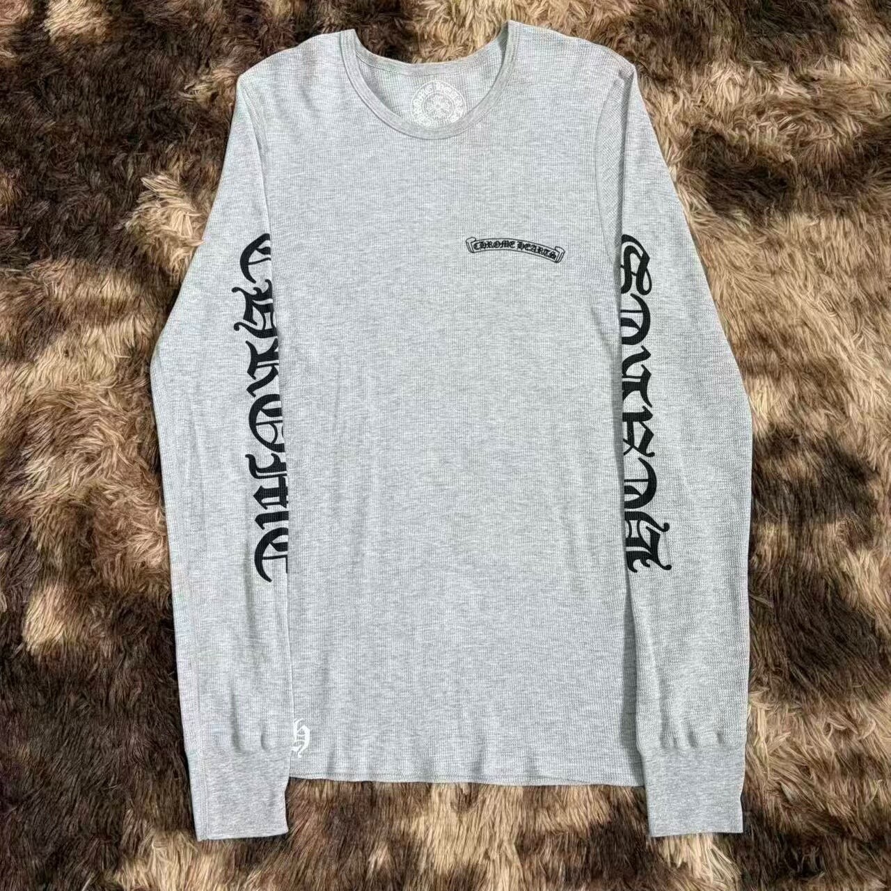 Chrome Hearts Gray Waffle Knit Long Sleeve