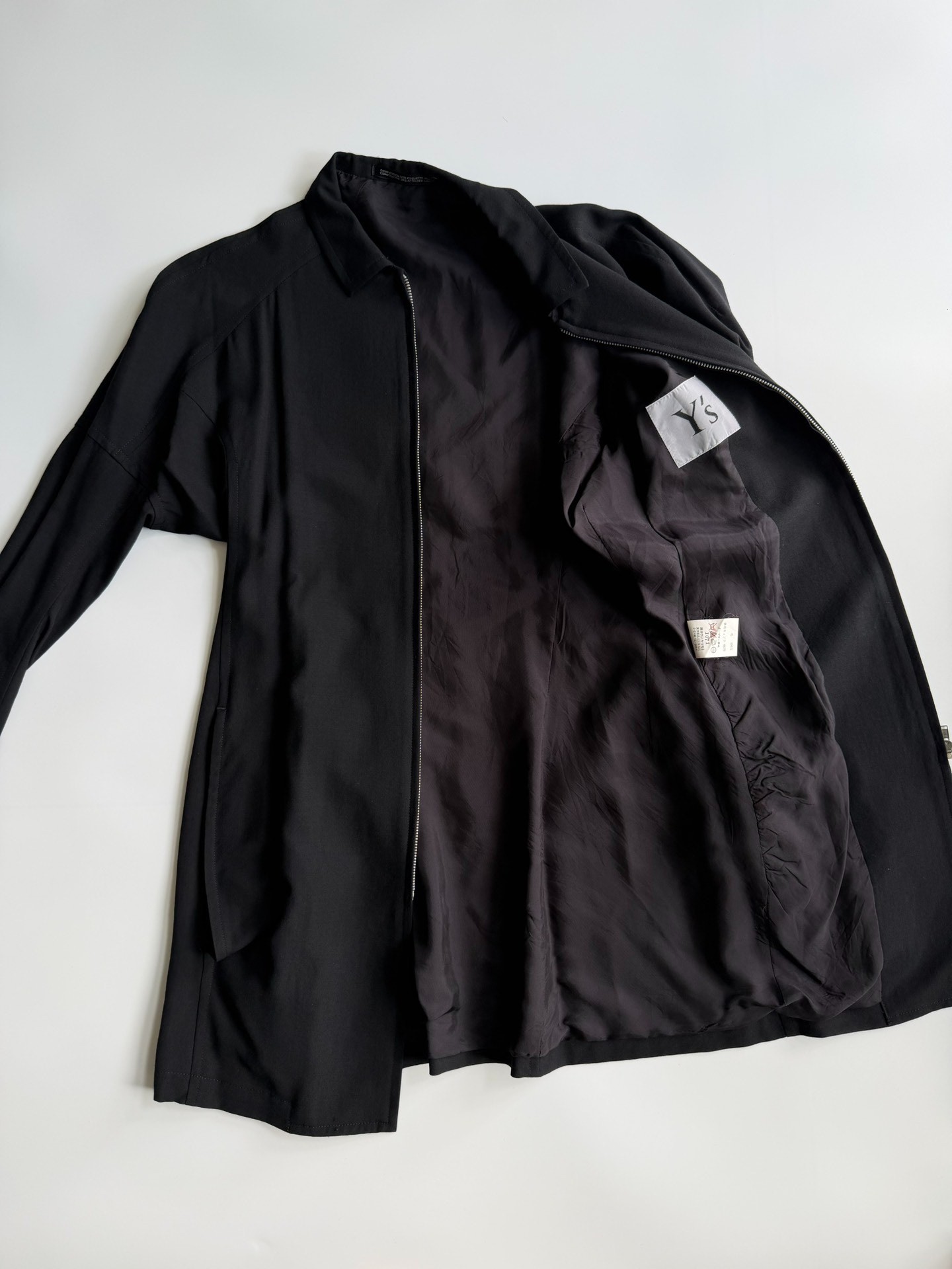 Y's Yohji Yamamoto 90s Long Zip Jacket — back