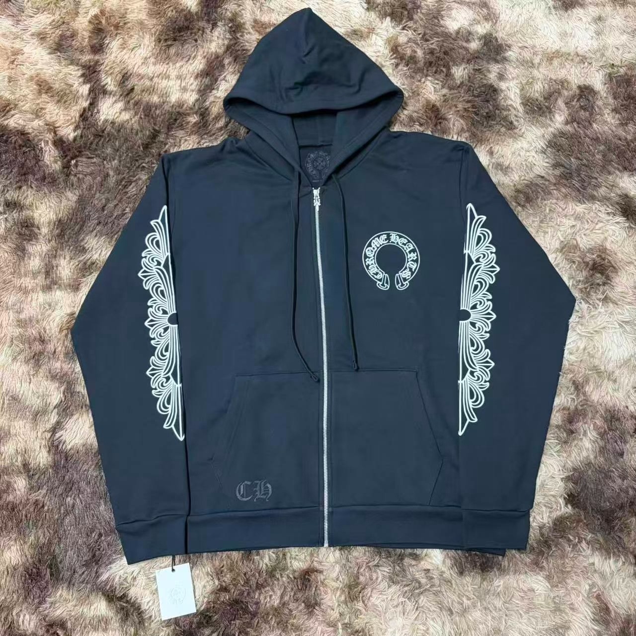 Chrome Hearts Black Zip-Up Hoodie