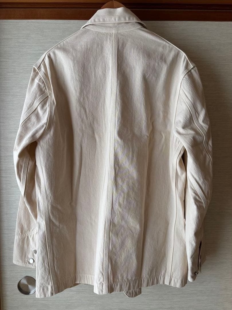 A.PRESSE 22AW Washed Beige Denim Jacket — detail