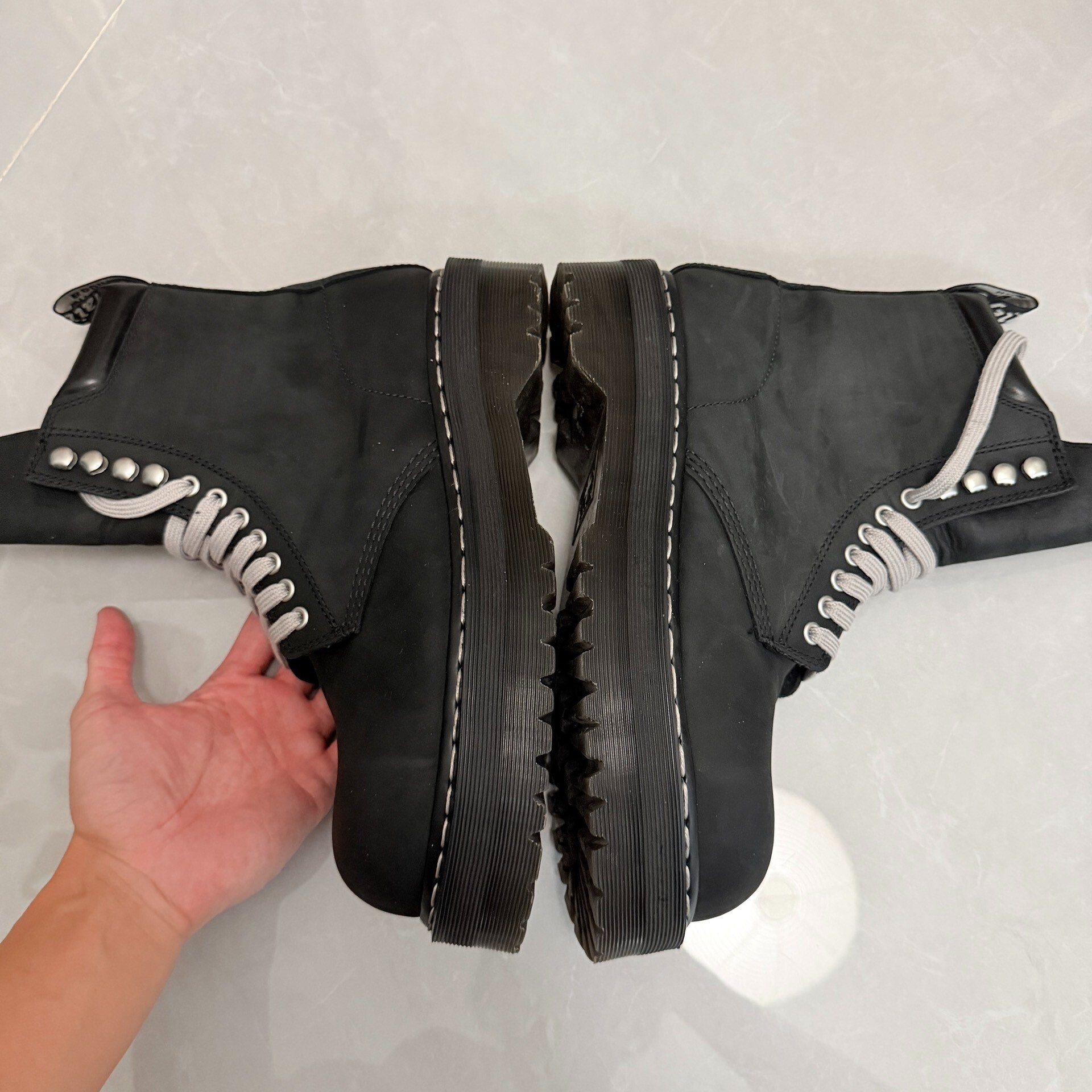 Rick Owens x Dr. Martens High-Top Boots — detail