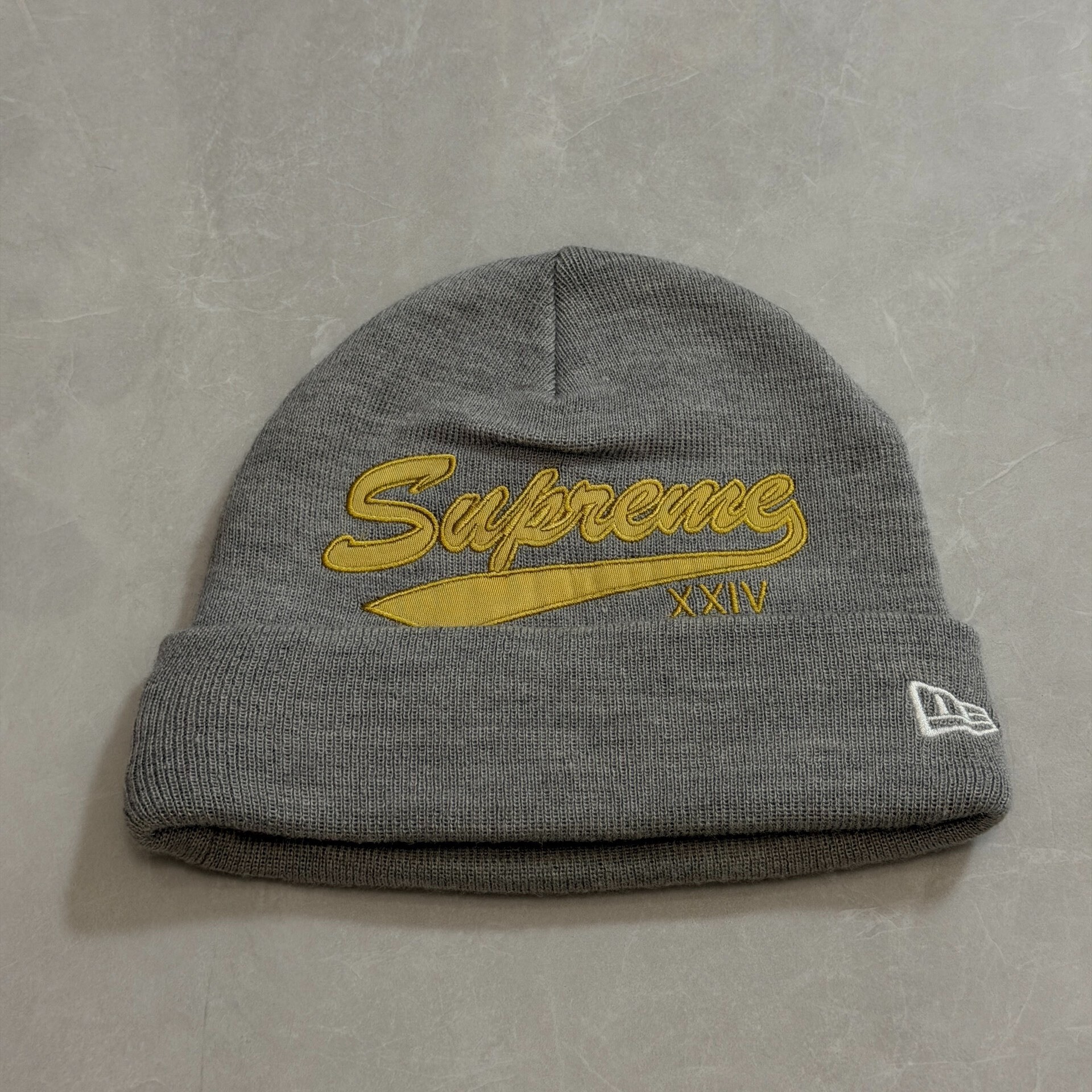 Supreme x New Era Gray Knit Beanie