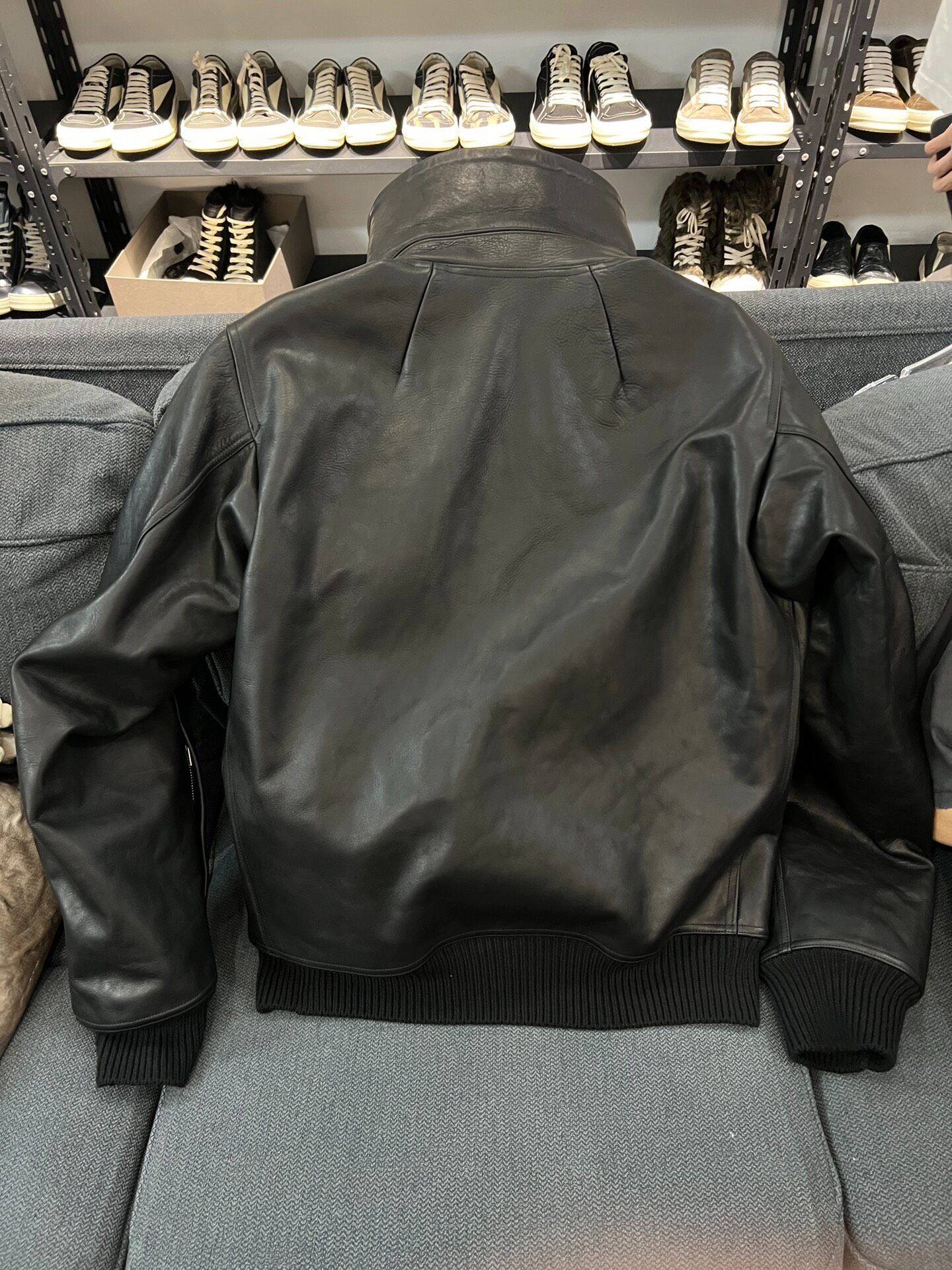 Rick Owens 25FW Blixa Leather Jacket — label