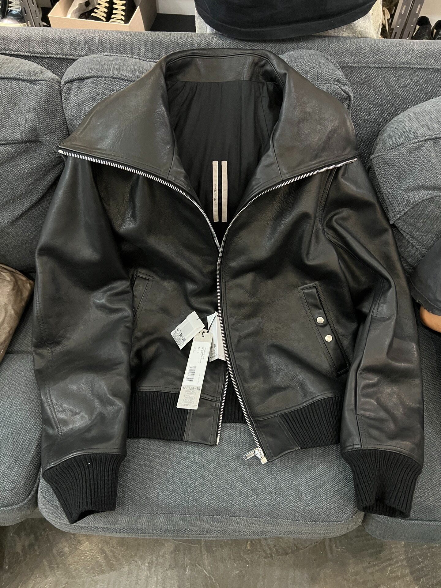 Rick Owens 25FW Blixa Leather Jacket — front
