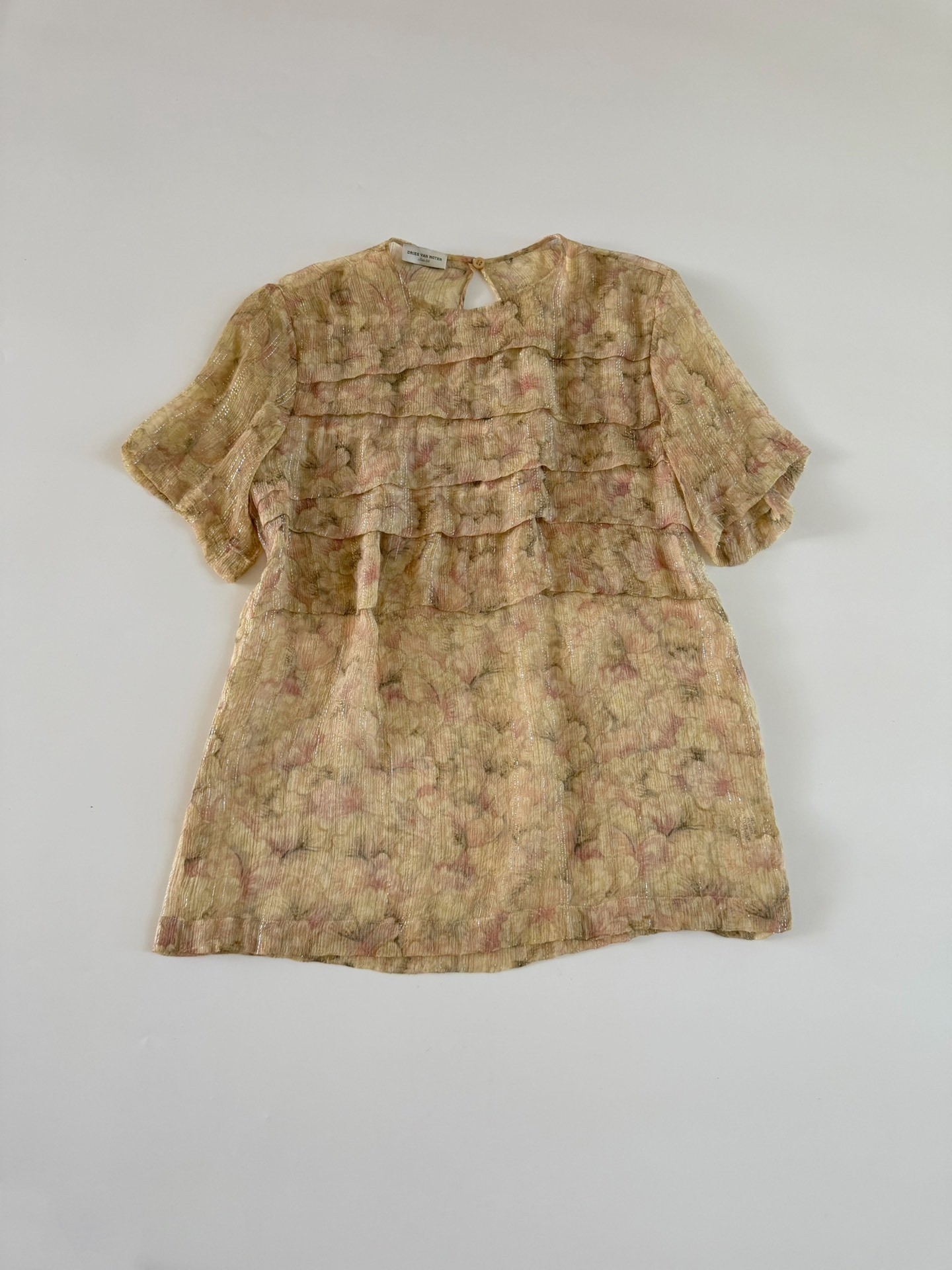 Dries Van Noten Vintage Floral Silk Blouse — front