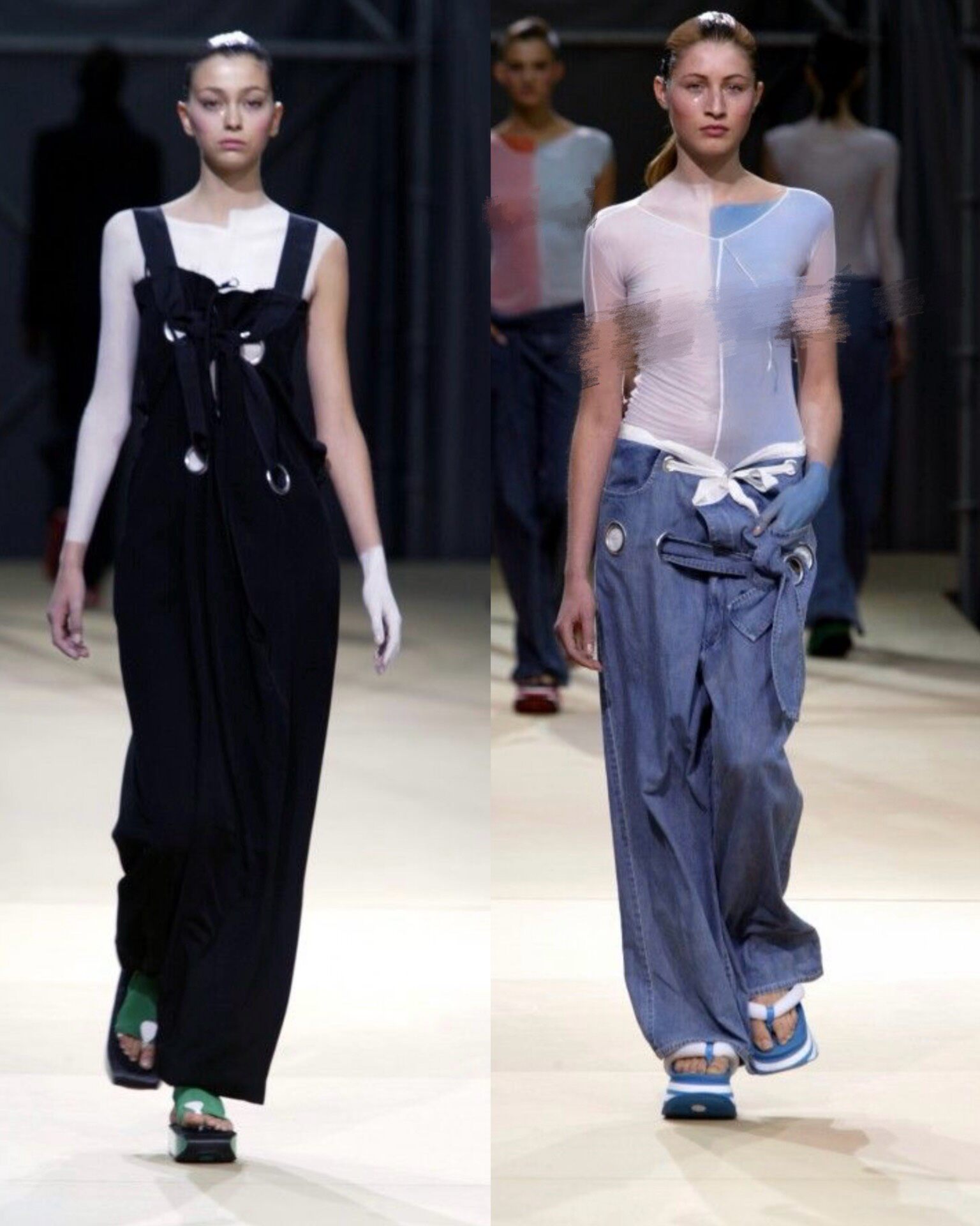 Yohji Yamamoto 2004 Runway Ring Pants — front